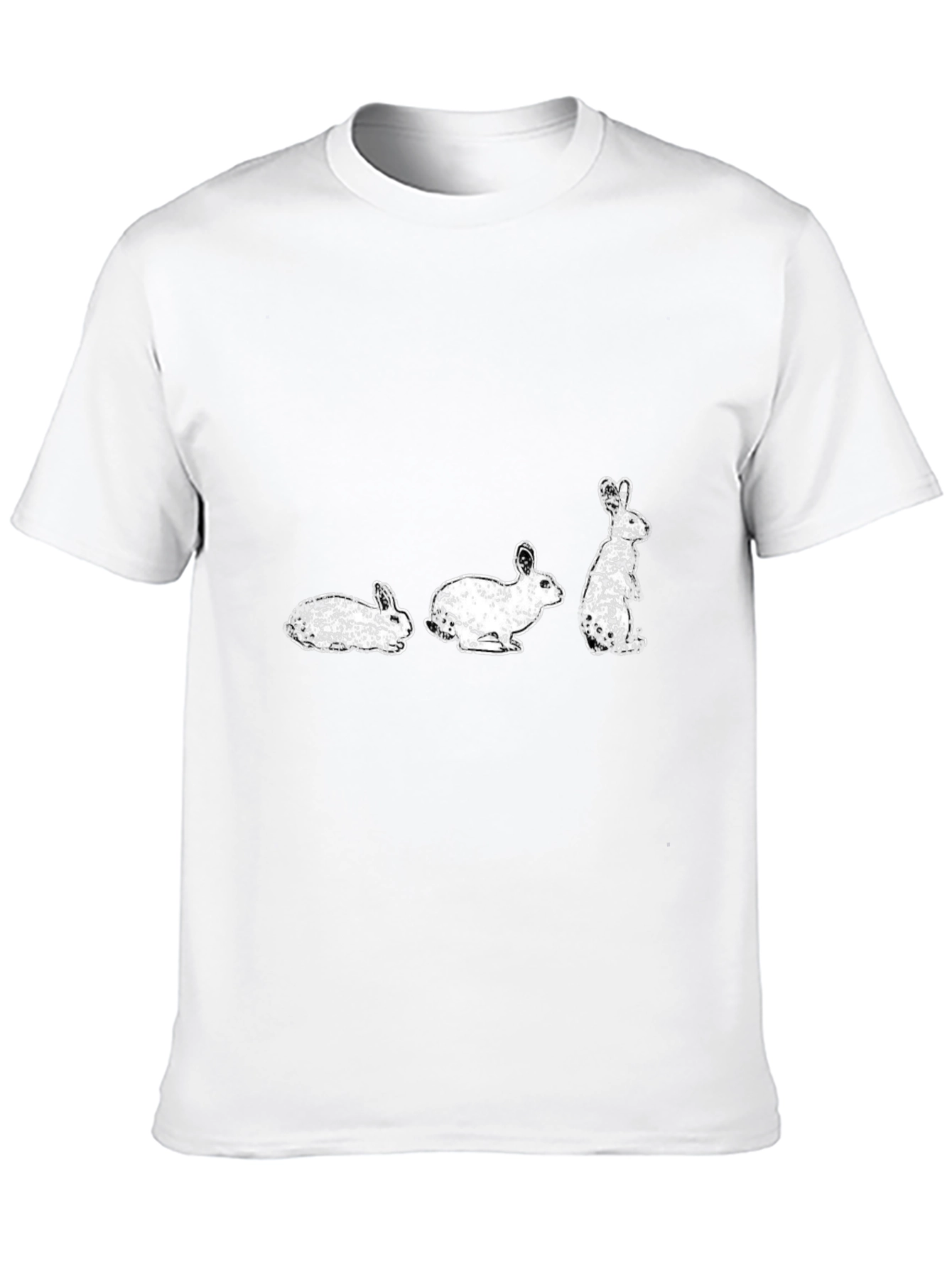 Rabbit Evolution Graphic Print Black T-Shirt