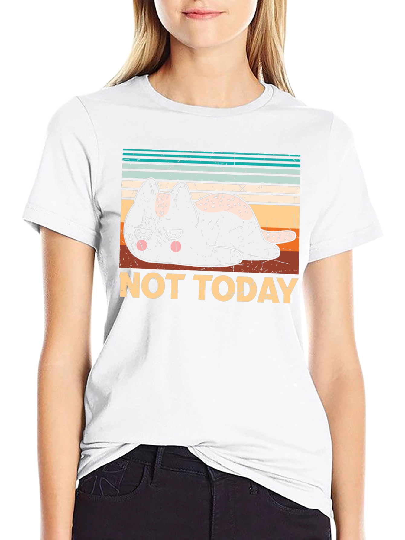 Not Today Cat Graphic T-Shirt