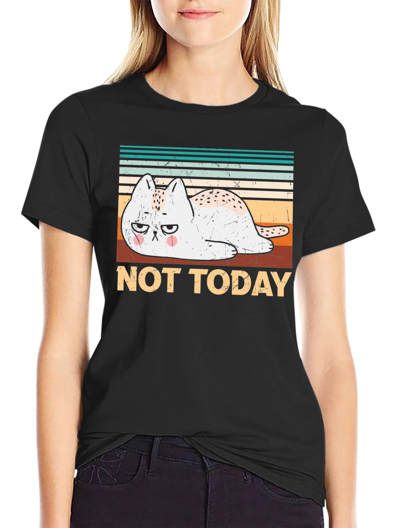 Not Today Cat Graphic T-Shirt