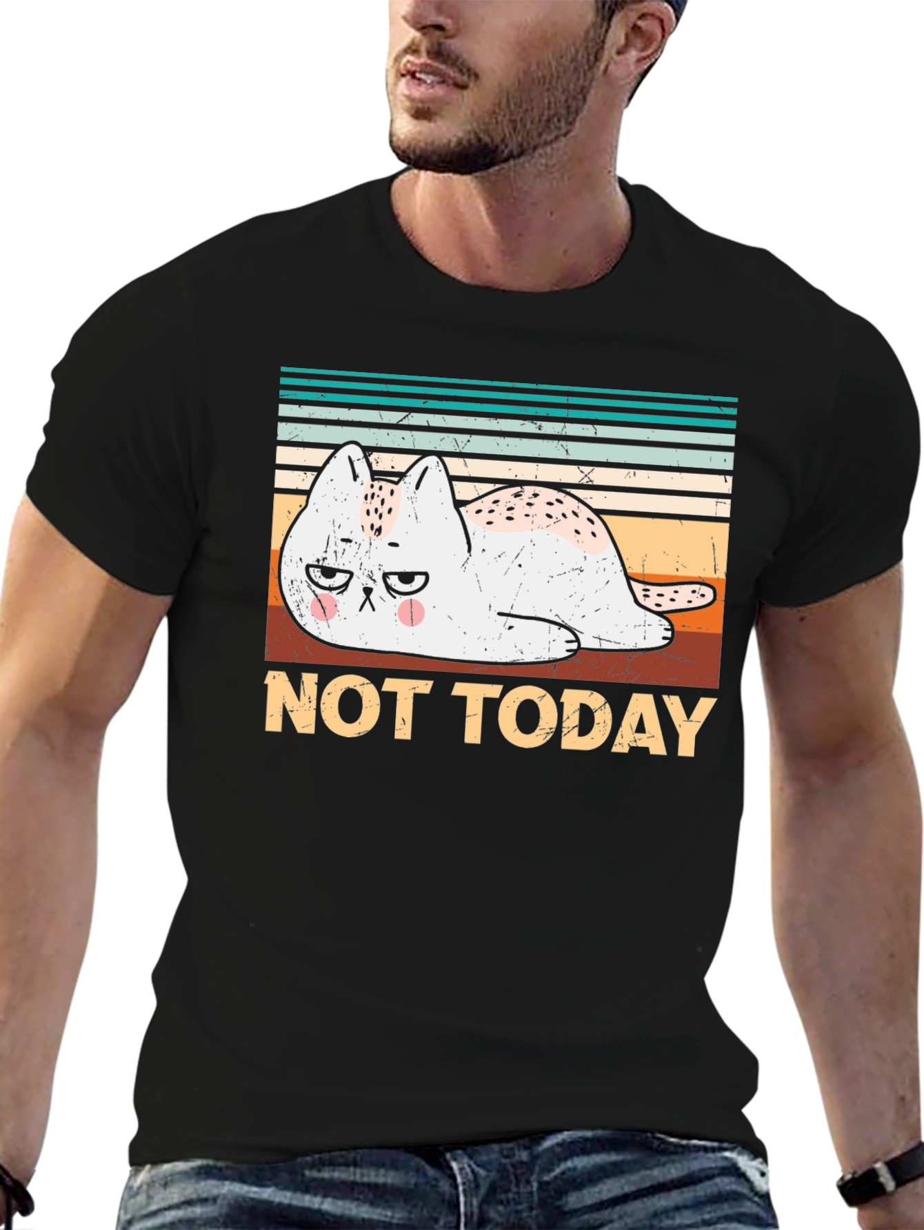 Not Today Cat Graphic T-Shirt
