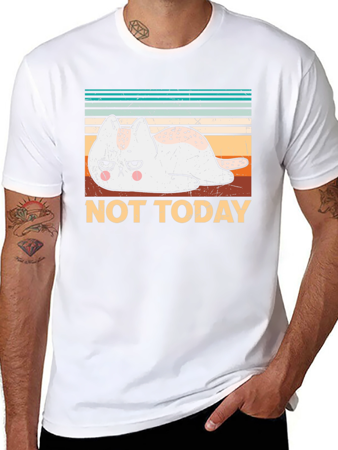Not Today Cat Graphic T-Shirt