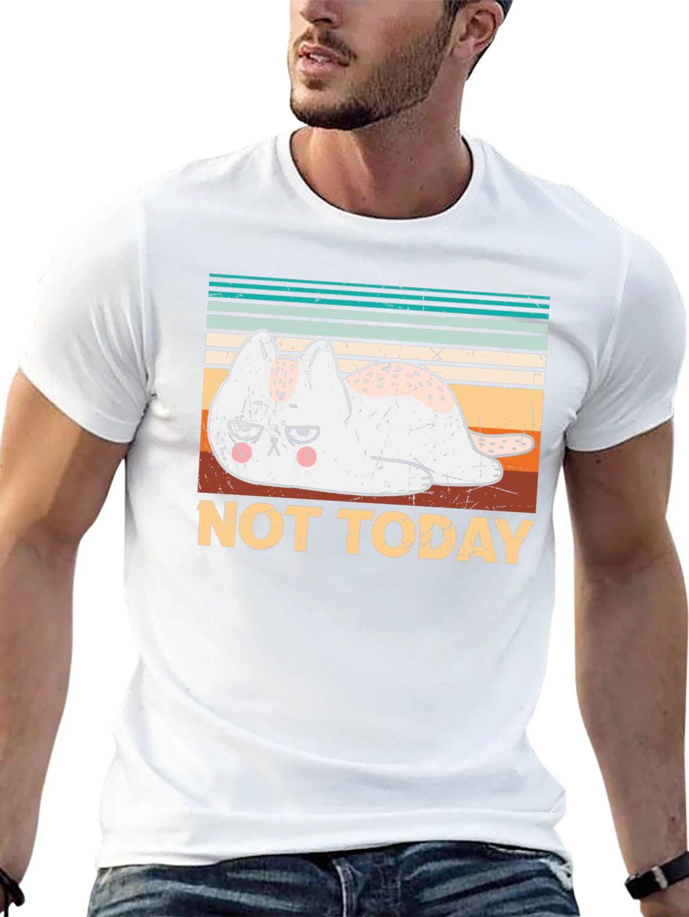 Not Today Cat Graphic T-Shirt