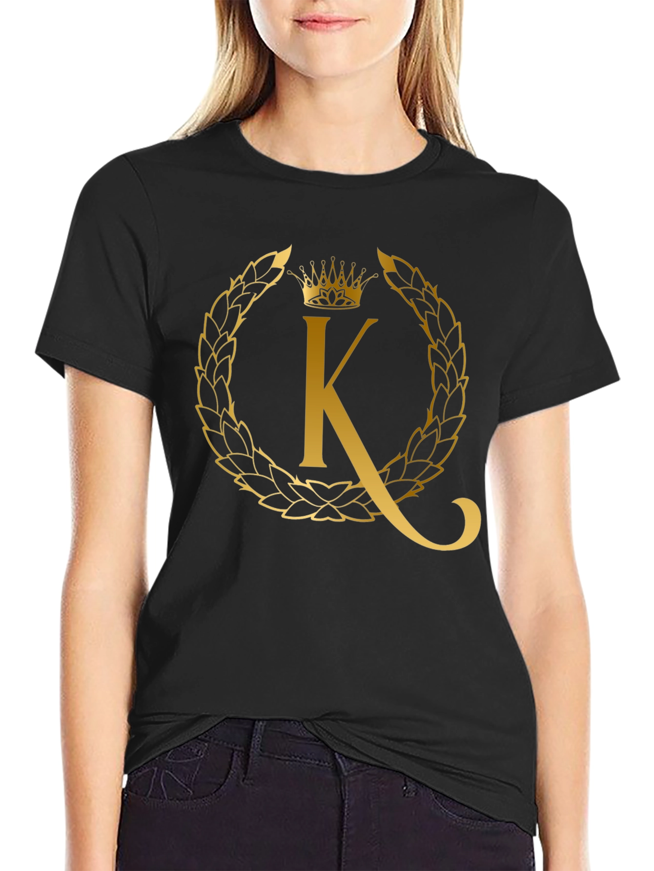 Golden K Crown Tee - Stylish Mens Graphic T-Shirt