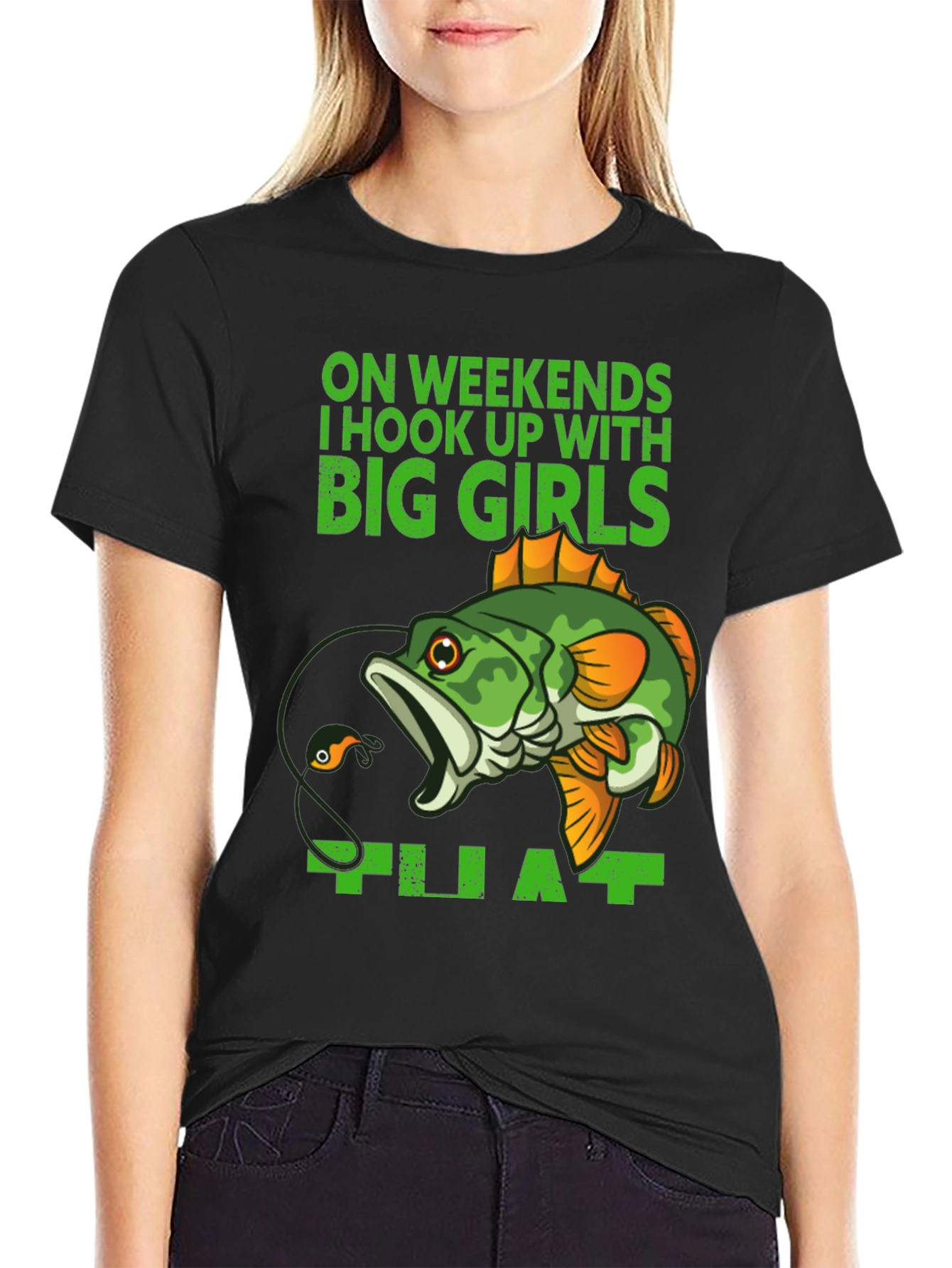 Fishing Hook Up Funny Graphic T-Shirt
