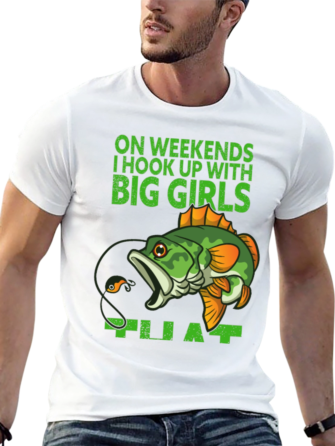 Fishing Hook Up Funny Graphic T-Shirt