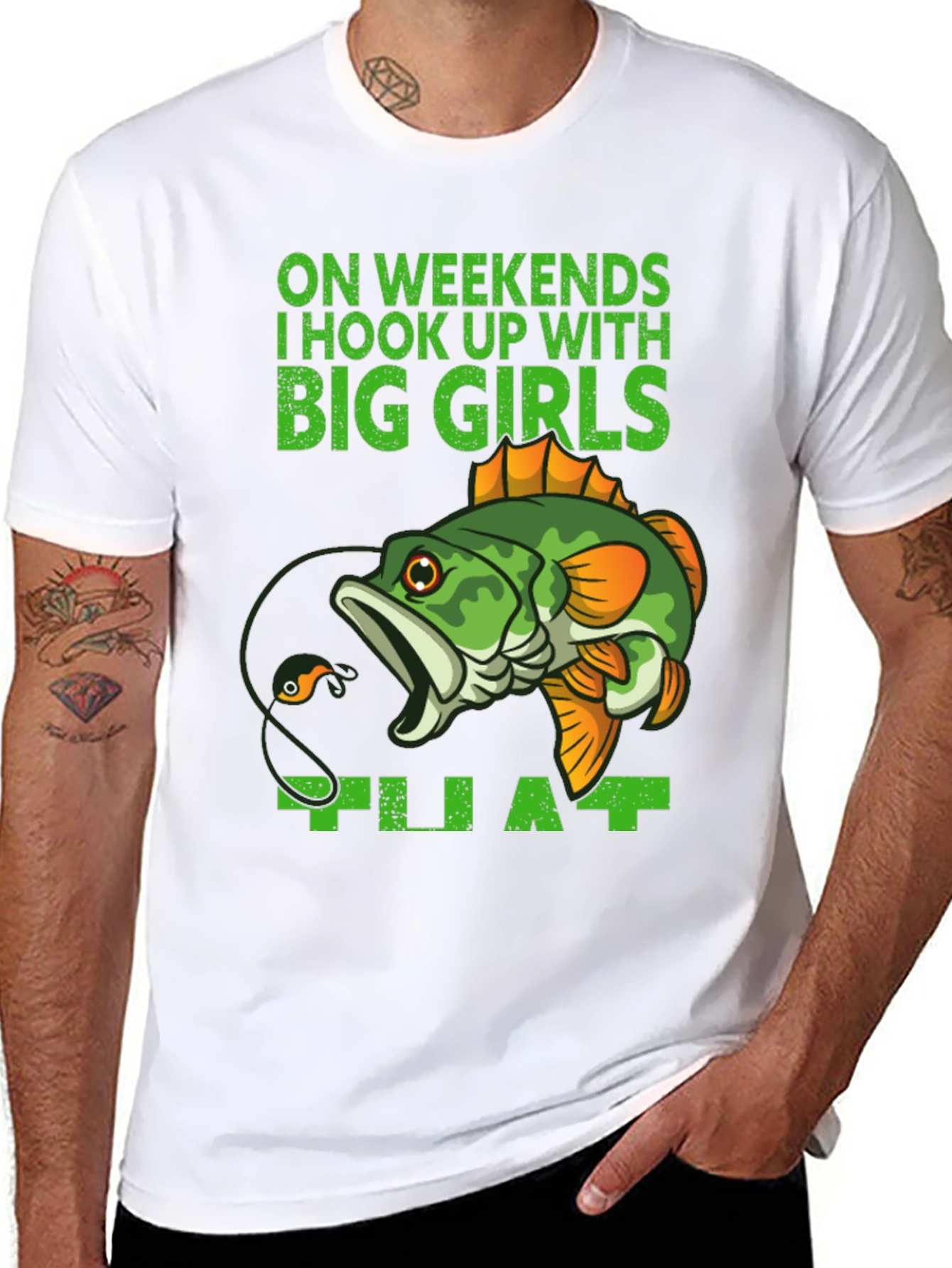 Fishing Hook Up Funny Graphic T-Shirt