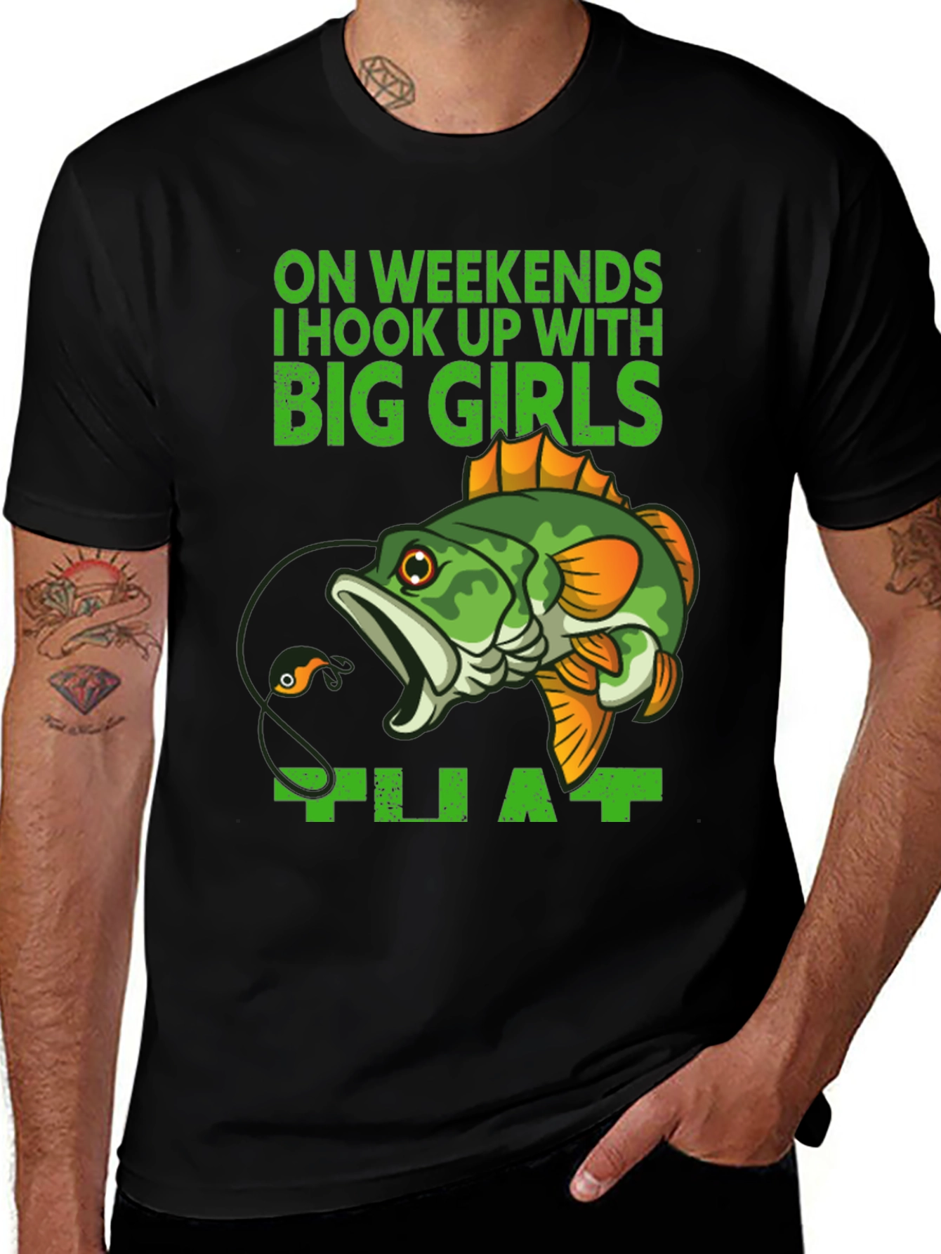 Fishing Hook Up Funny Graphic T-Shirt