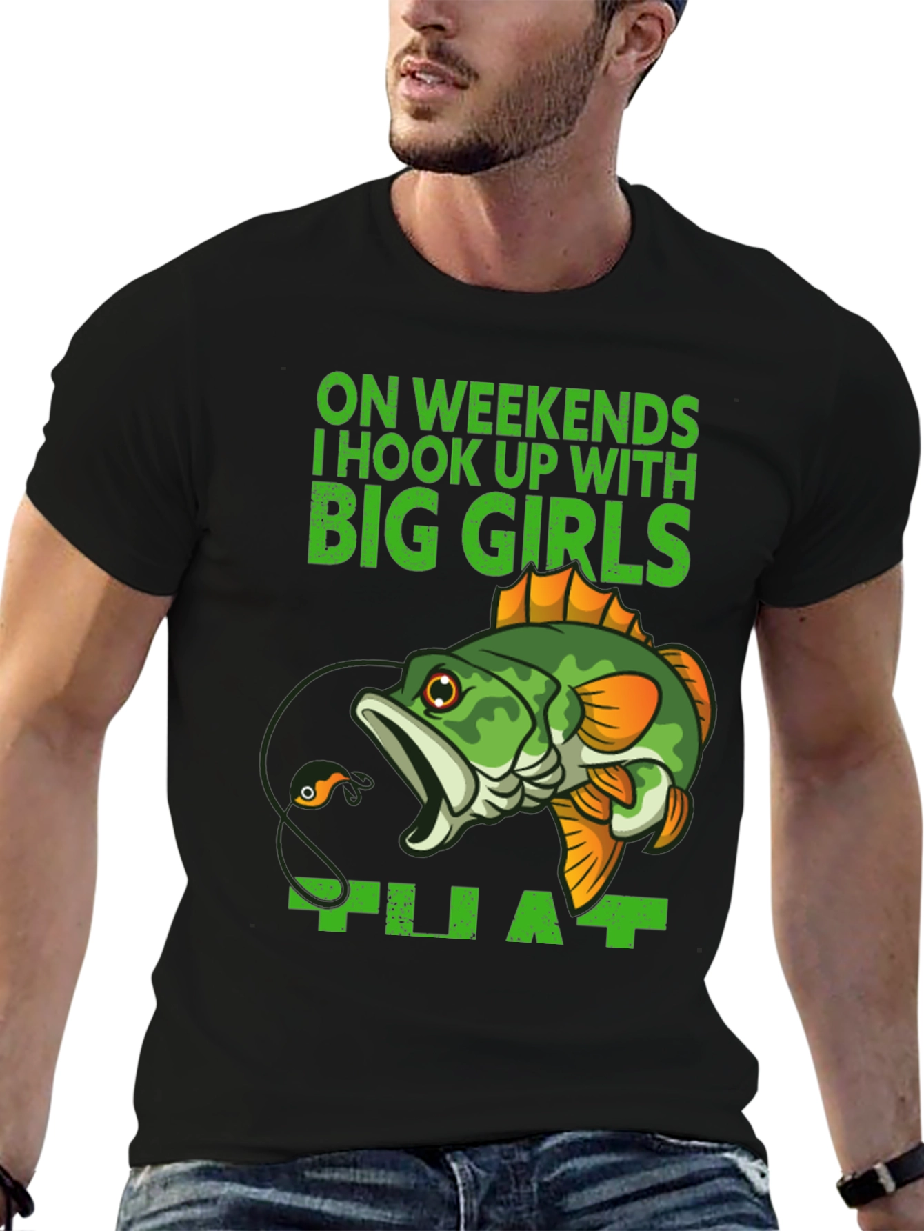Fishing Hook Up Funny Graphic T-Shirt