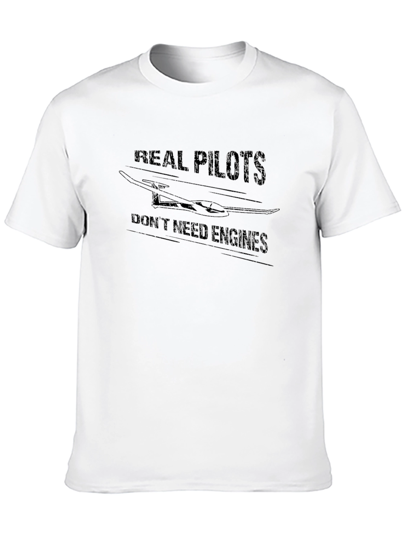 Real Pilots Dont Need Engines Black T-Shirt