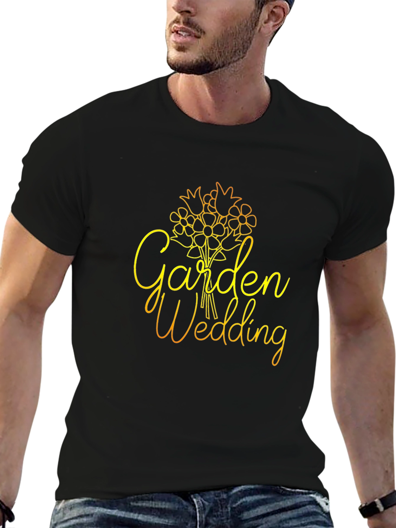 Garden Wedding Graphic Tee - Unisex Black Shirt