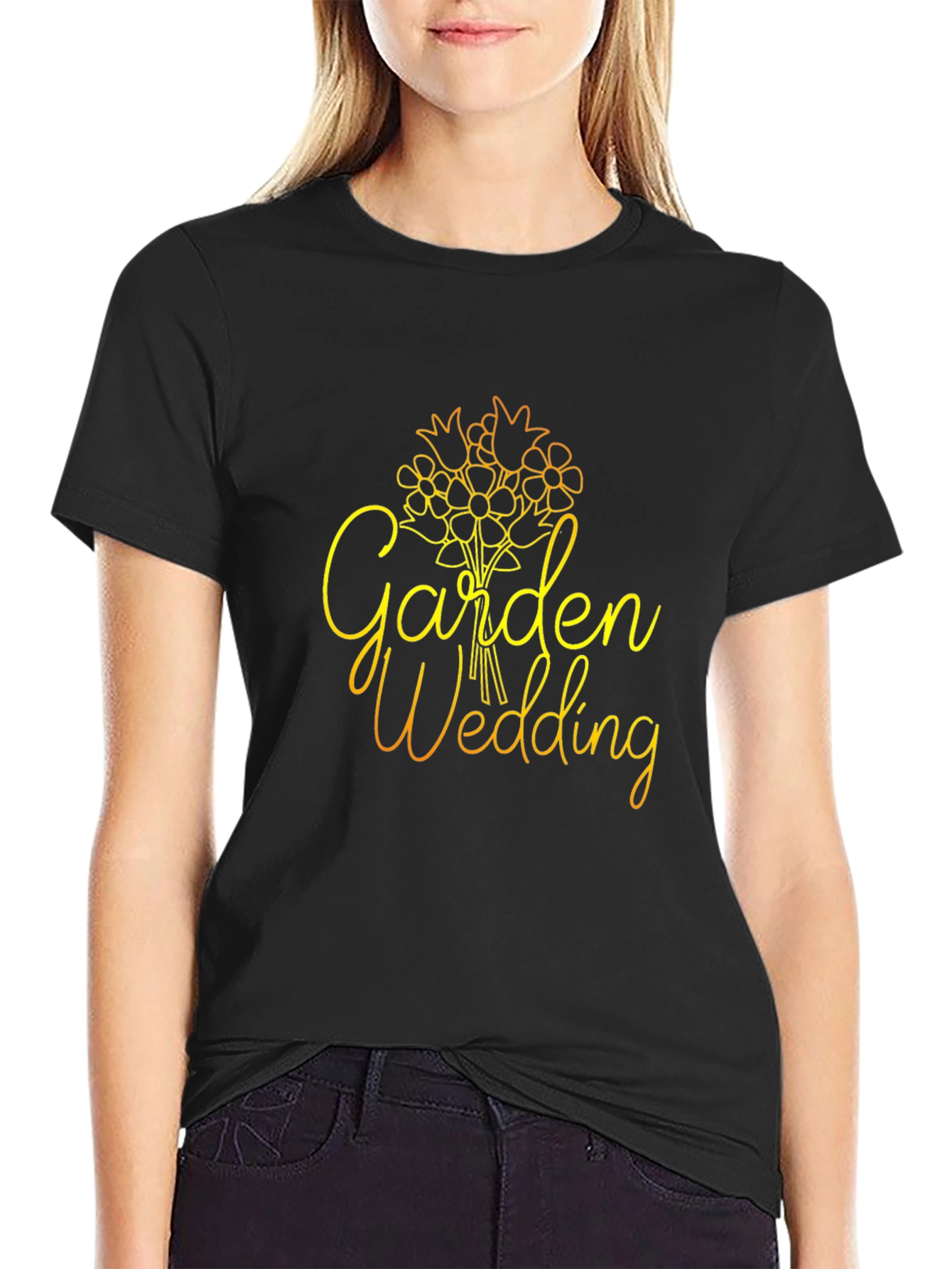 Garden Wedding Graphic Tee - Unisex Black Shirt