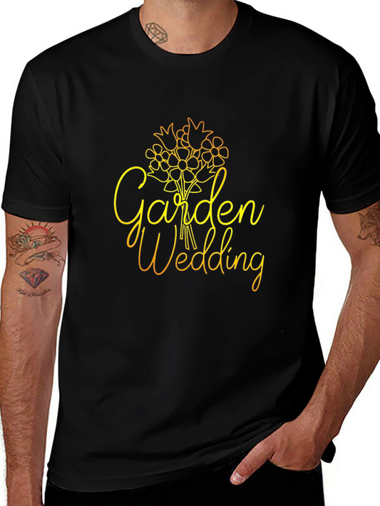 Garden Wedding Graphic Tee - Unisex Black Shirt