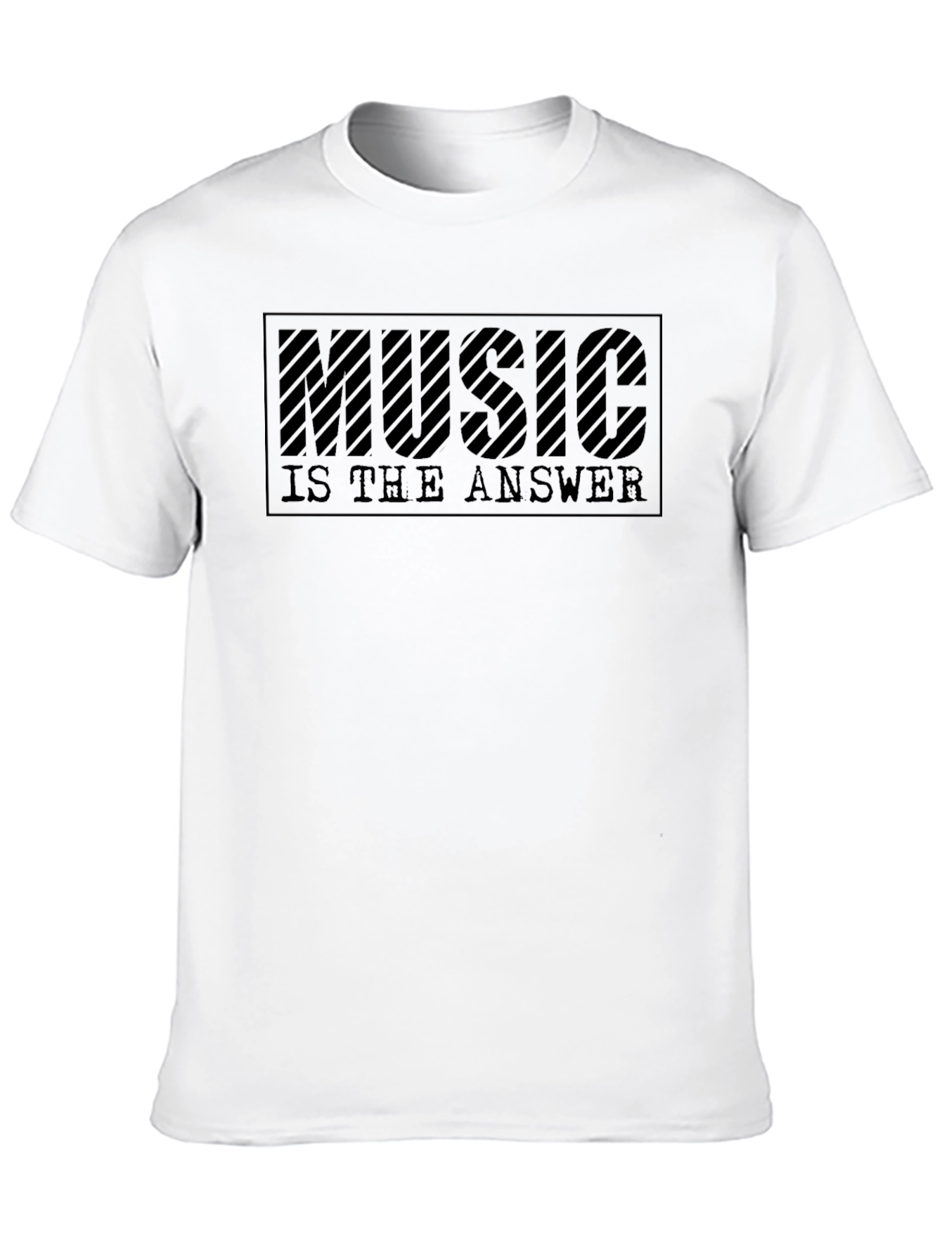 Music Is The Answer Black Graphic Tee Shirt
