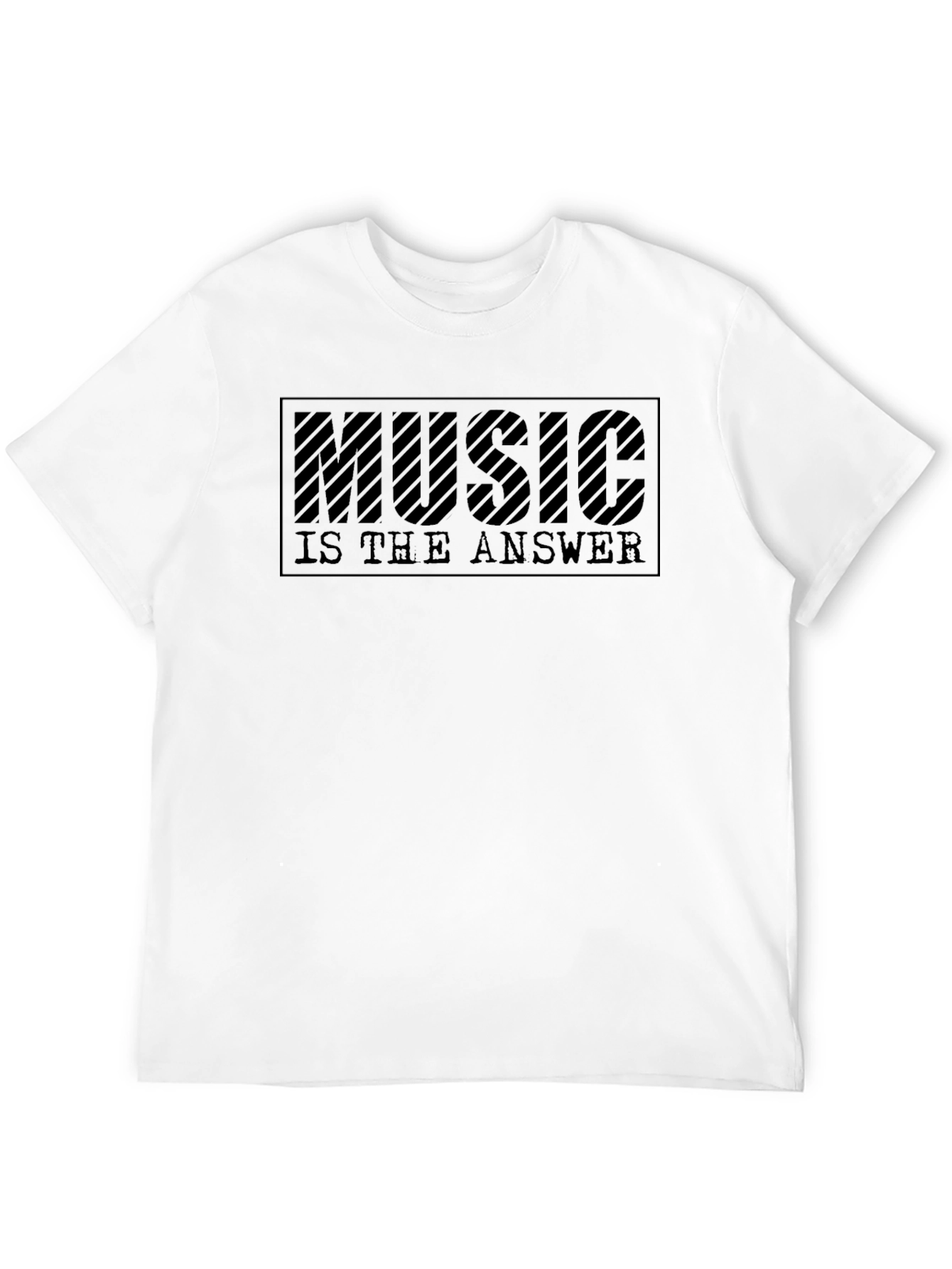 Music Is The Answer Black Graphic Tee Shirt