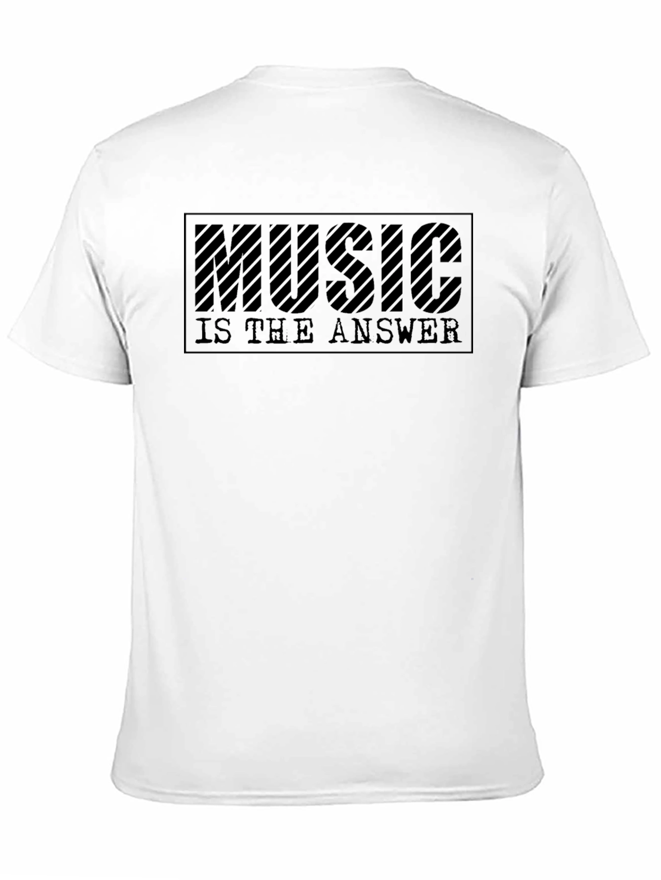 Music Is The Answer Black Graphic Tee Shirt