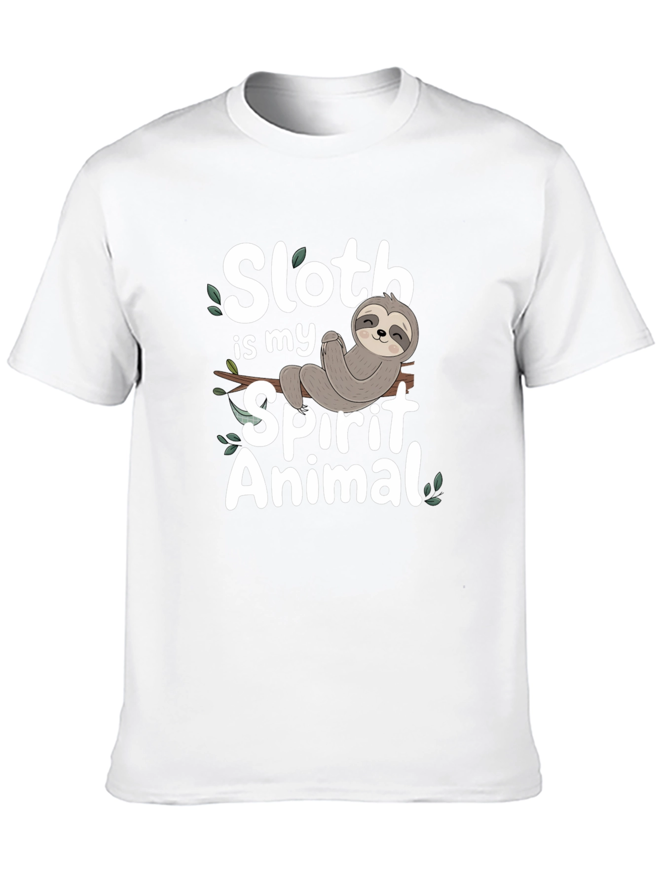 Sloth Spirit Animal Graphic T-Shirt - Black Cotton Tee
