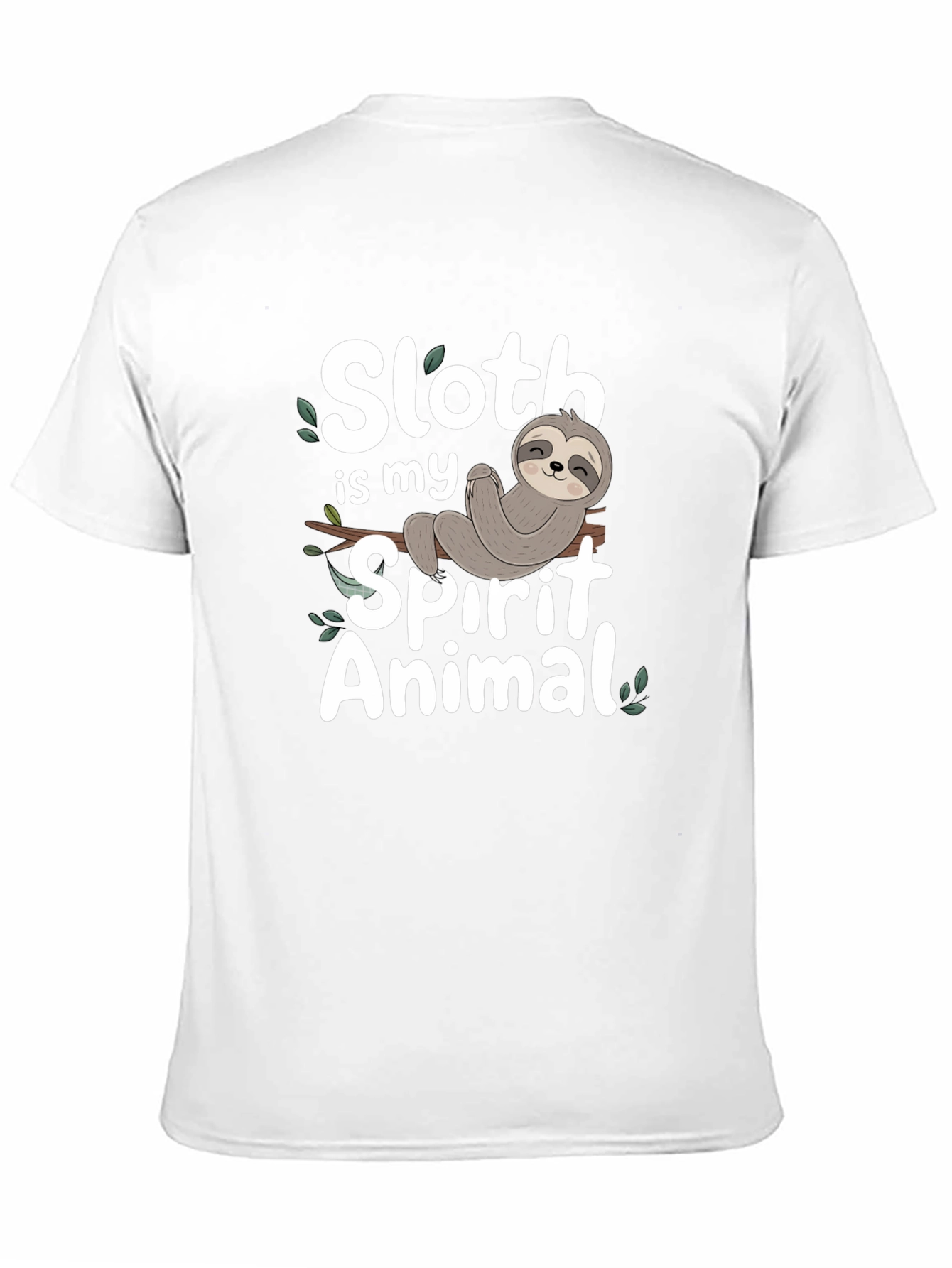 Sloth Spirit Animal Graphic T-Shirt - Black Cotton Tee