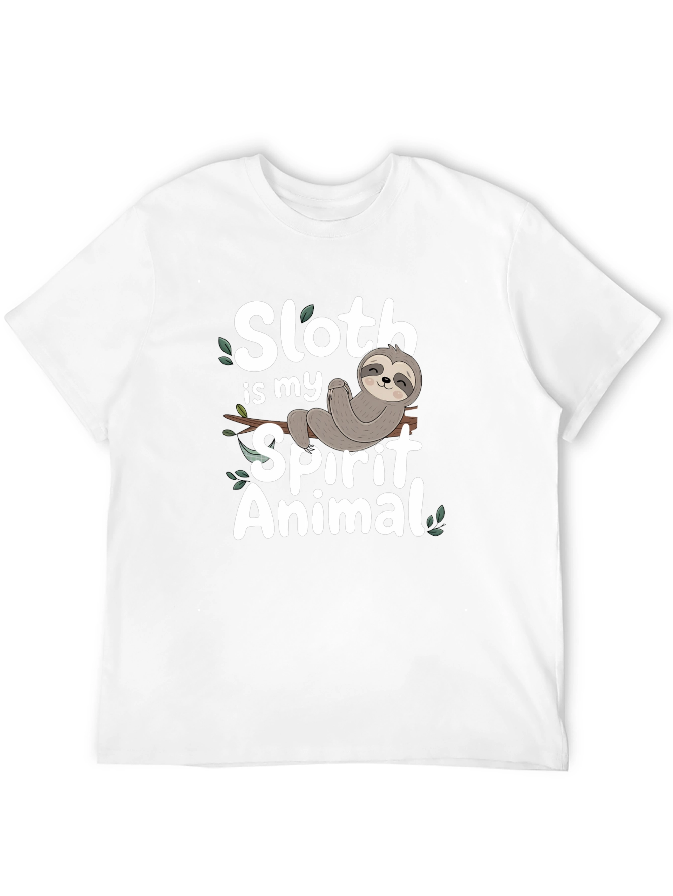 Sloth Spirit Animal Graphic T-Shirt - Black Cotton Tee
