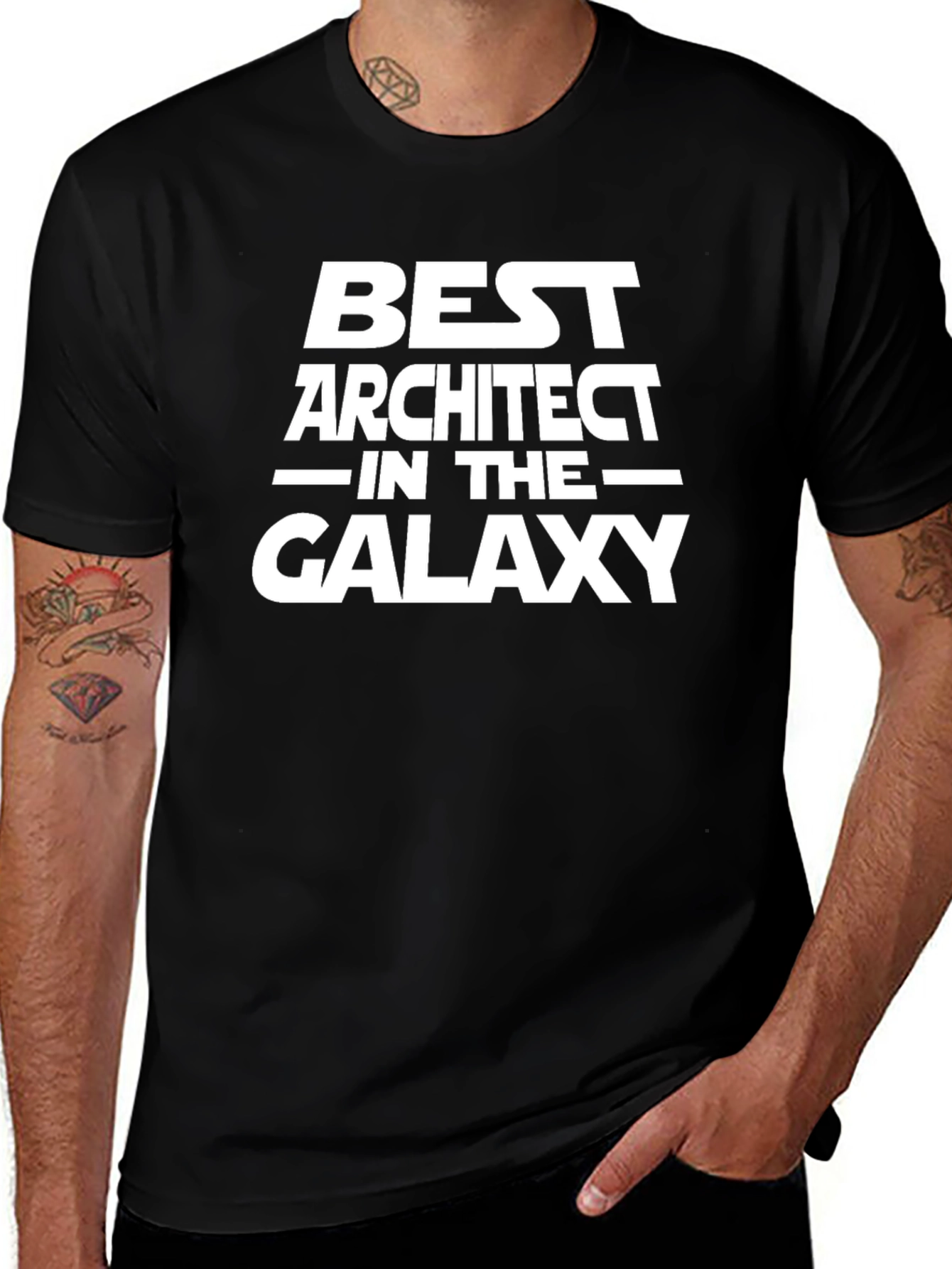 Best Architect Galaxy Black T-Shirt