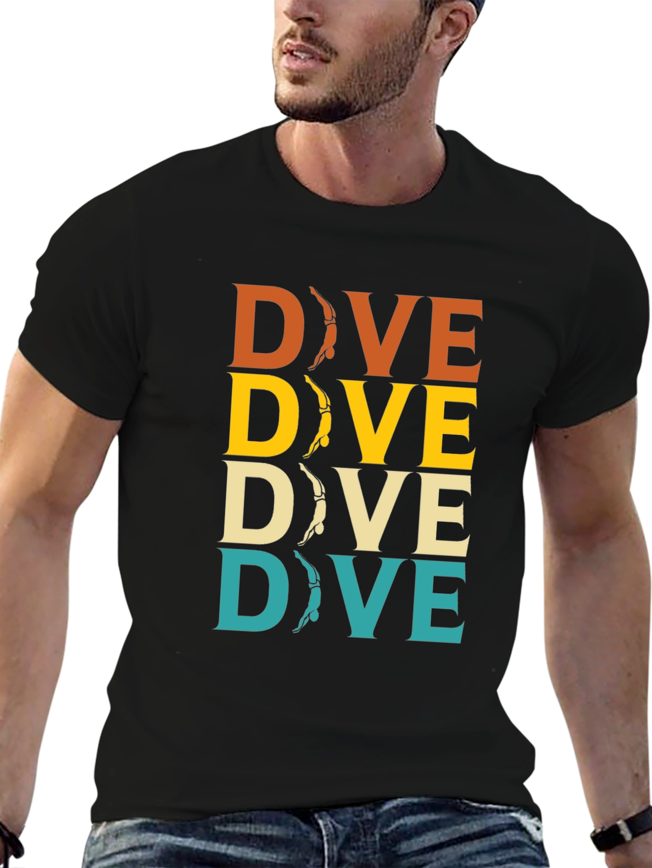 Retro Dive T-Shirt - Diver Design