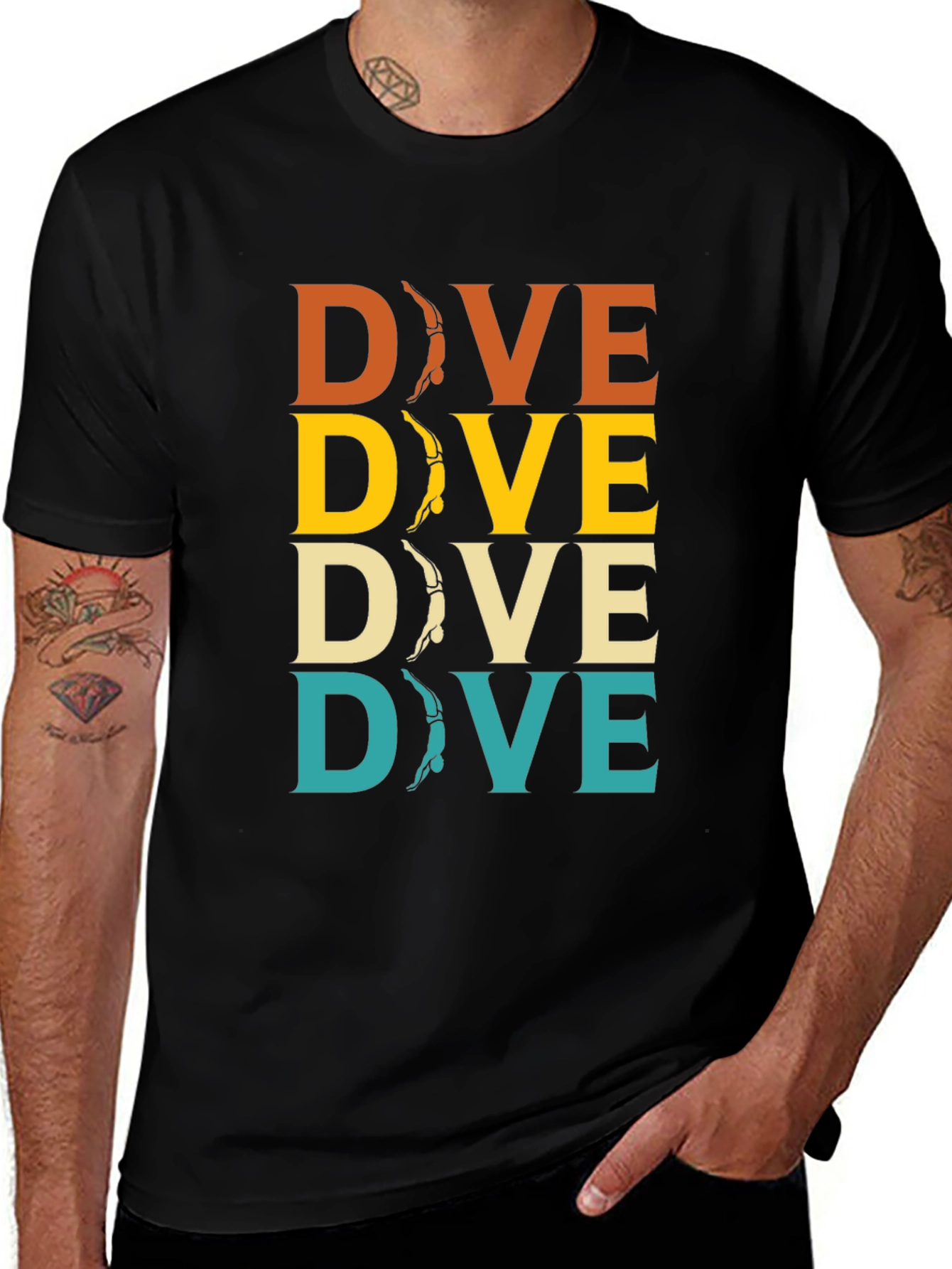 Retro Dive T-Shirt - Diver Design