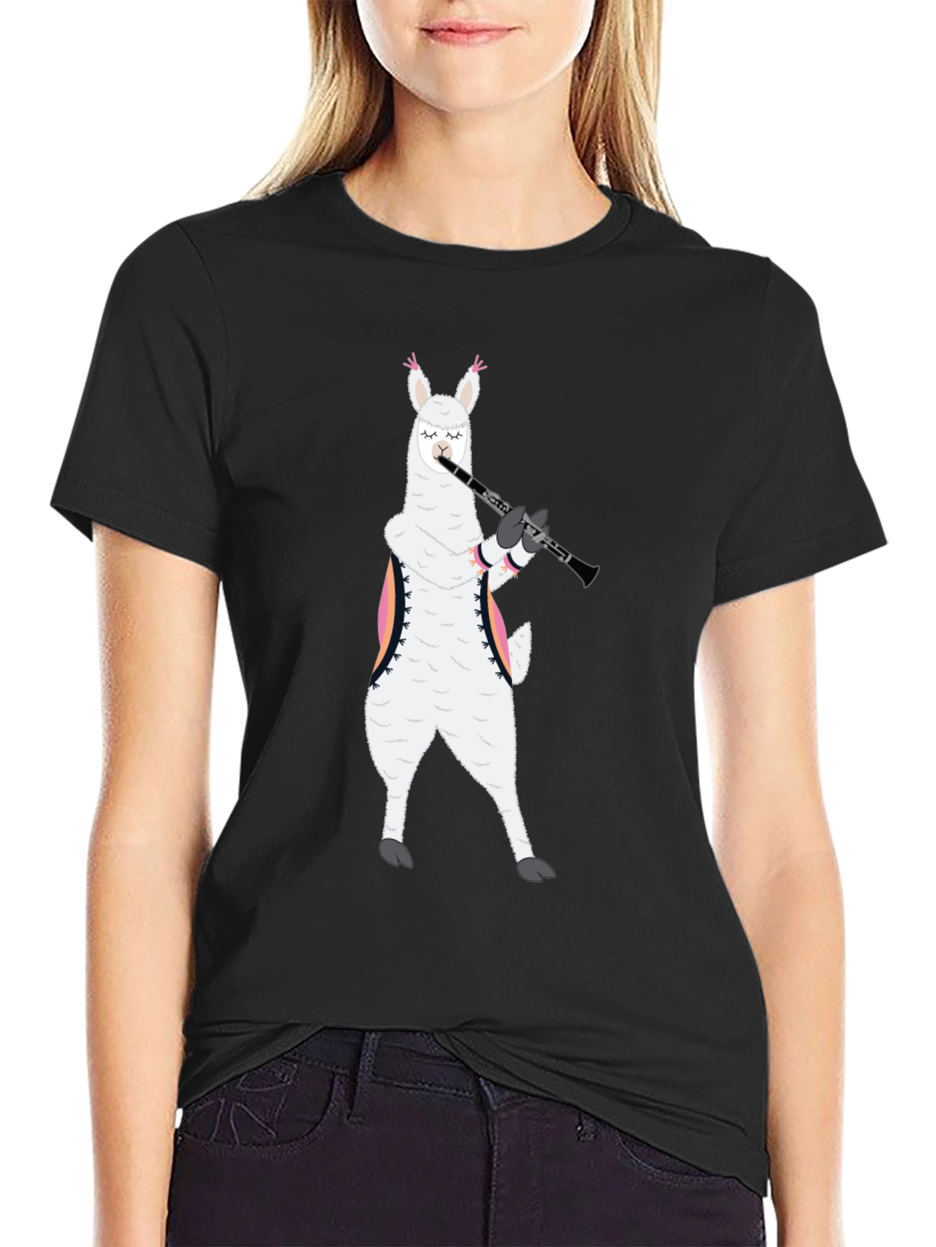 Llama Clarinet Player T-Shirt