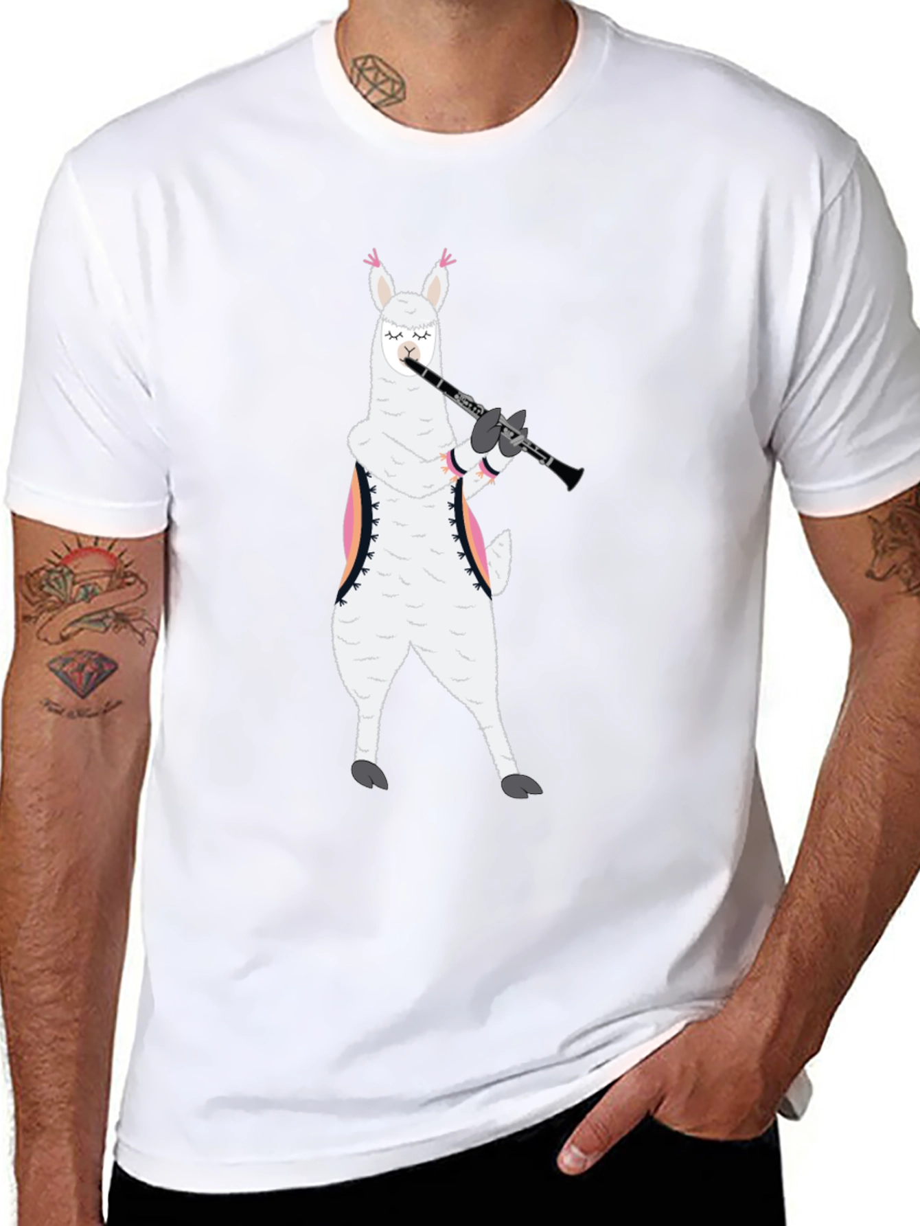 Llama Clarinet Player T-Shirt