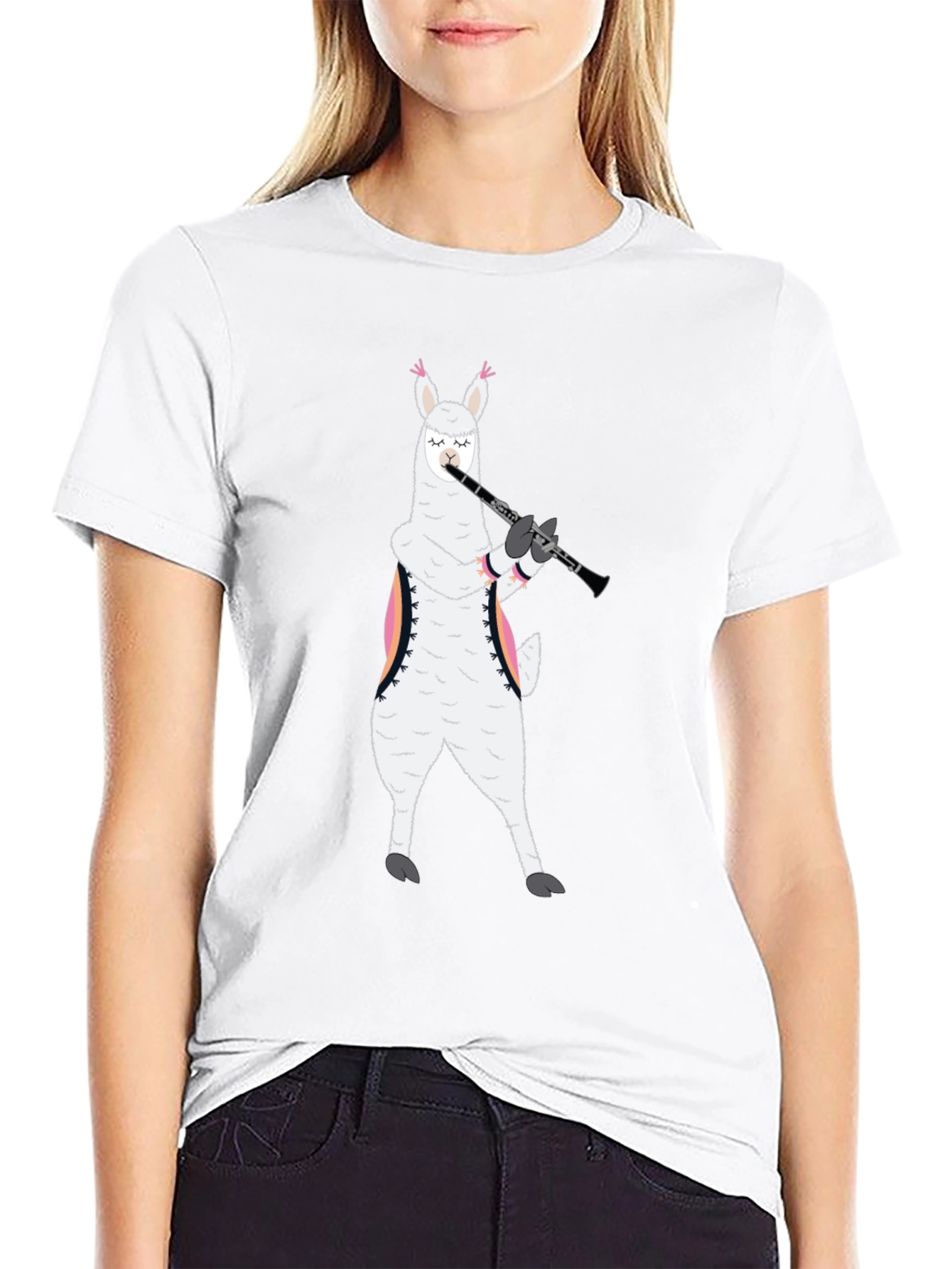 Llama Clarinet Player T-Shirt