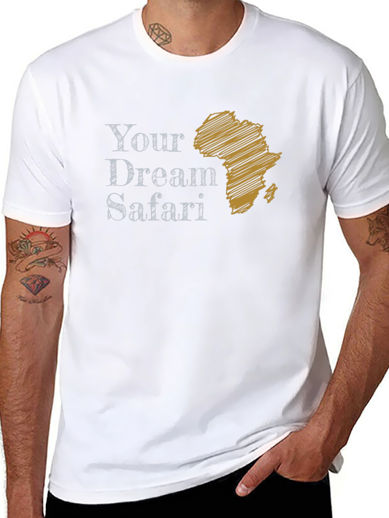 Your Dream Safari Graphic Tee - Africa Outline T-Shirt