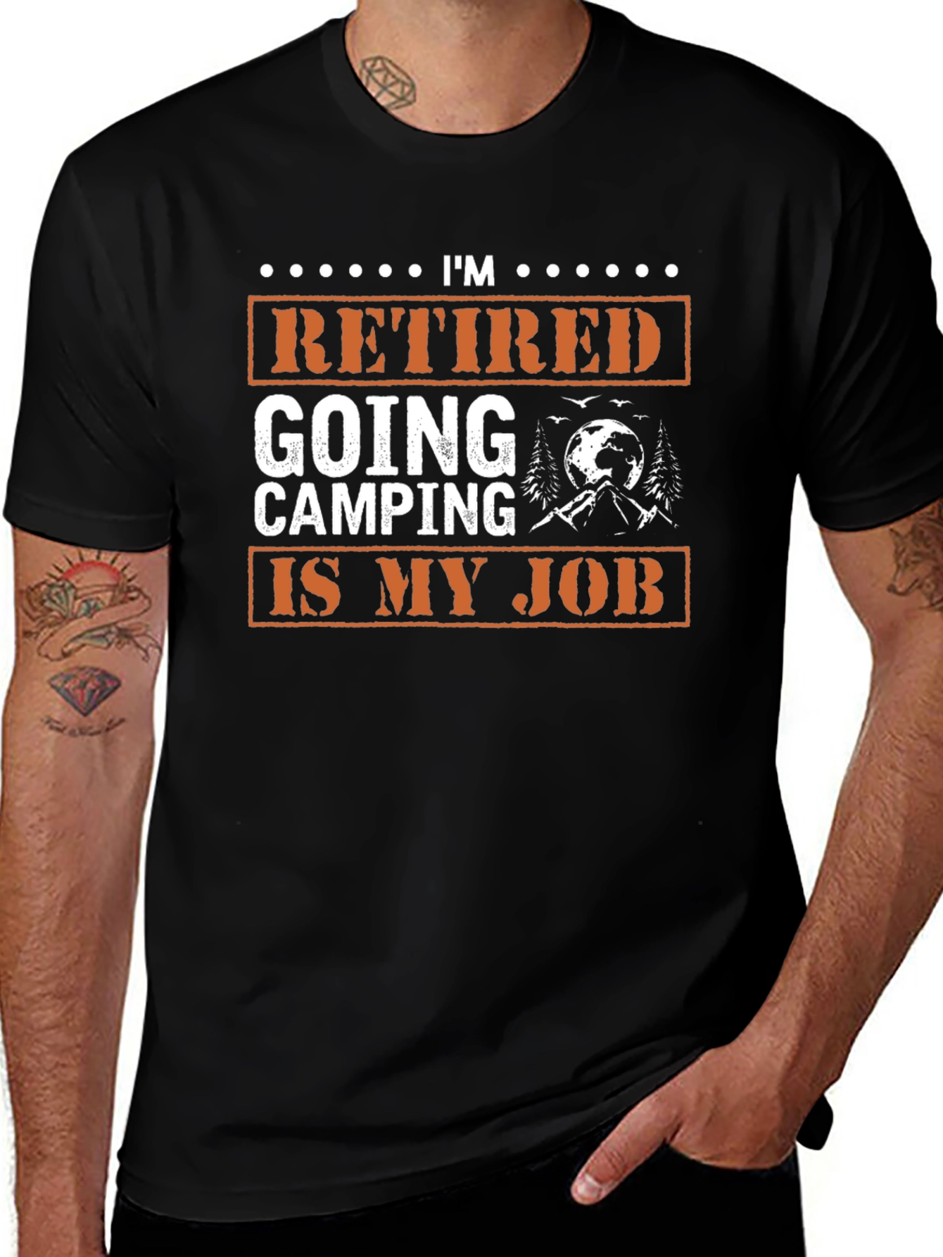 Retired Going Camping Is My Job Graphic Tee