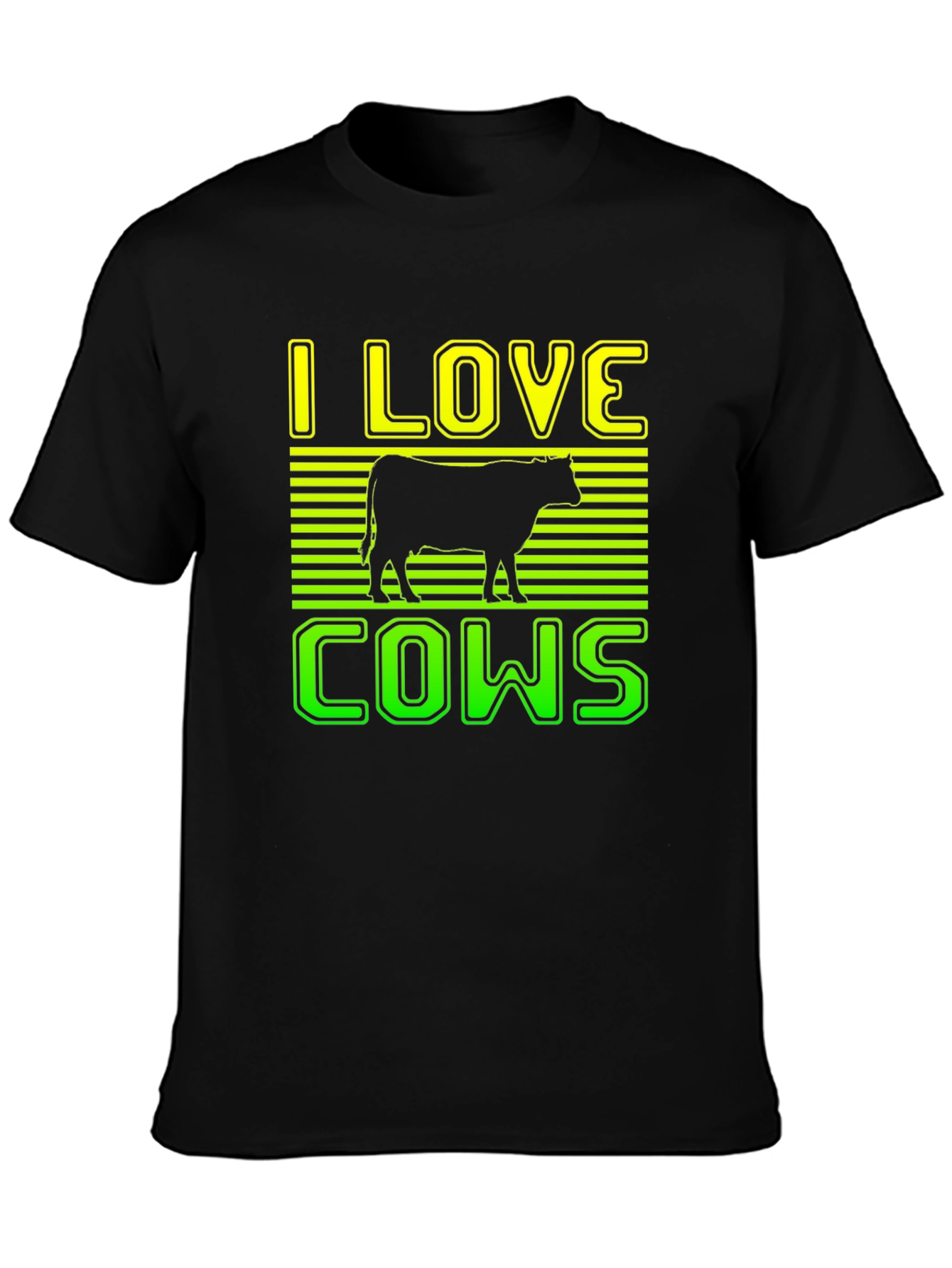 I Love Cows Graphic T-Shirt - Black