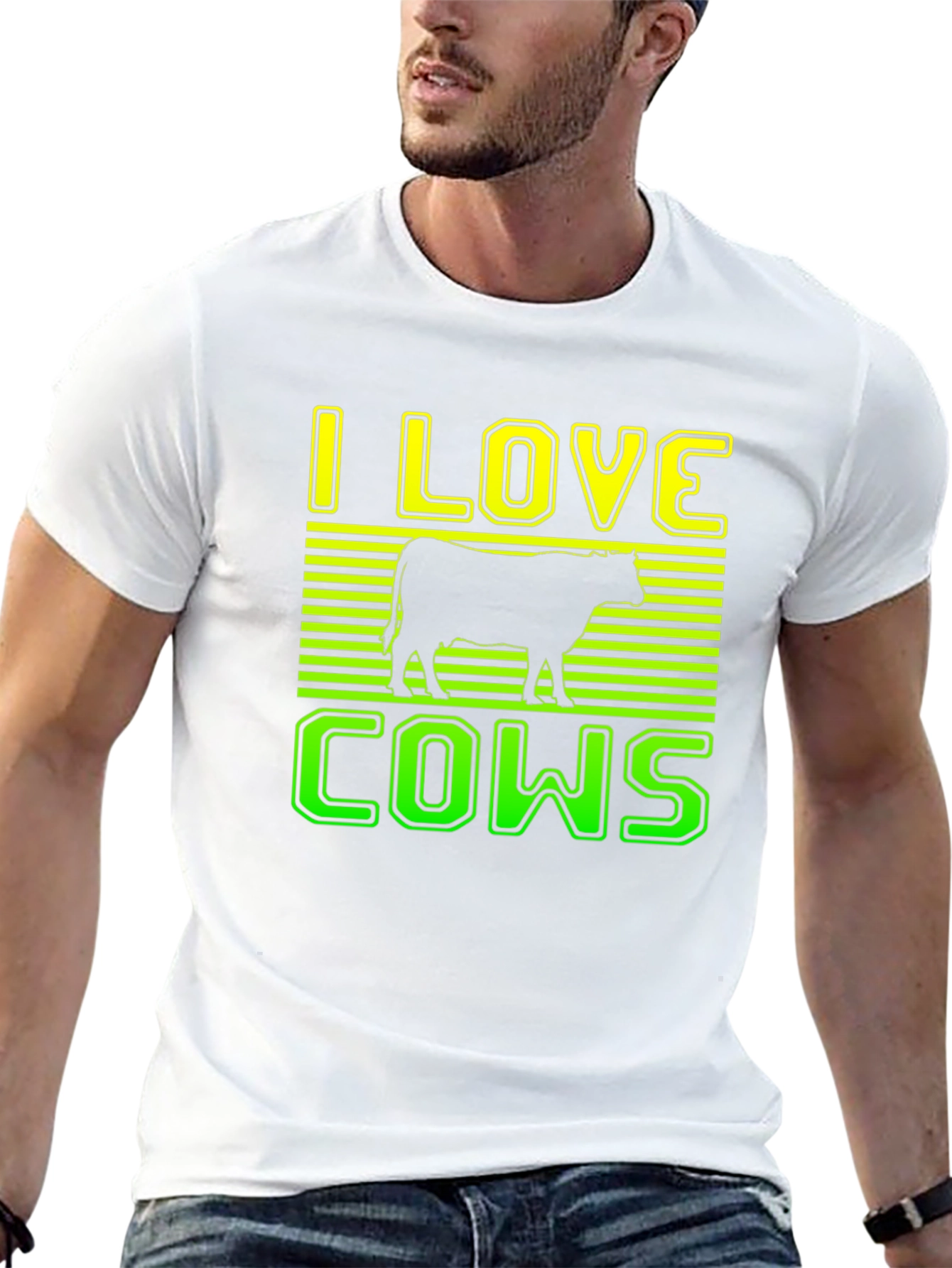 I Love Cows Graphic T-Shirt - Black