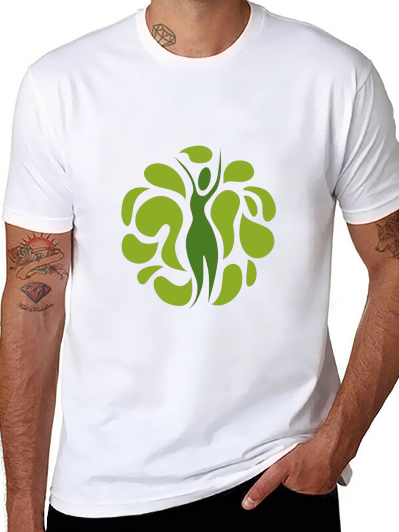 Nature Tree Silhouette T-Shirt - Black