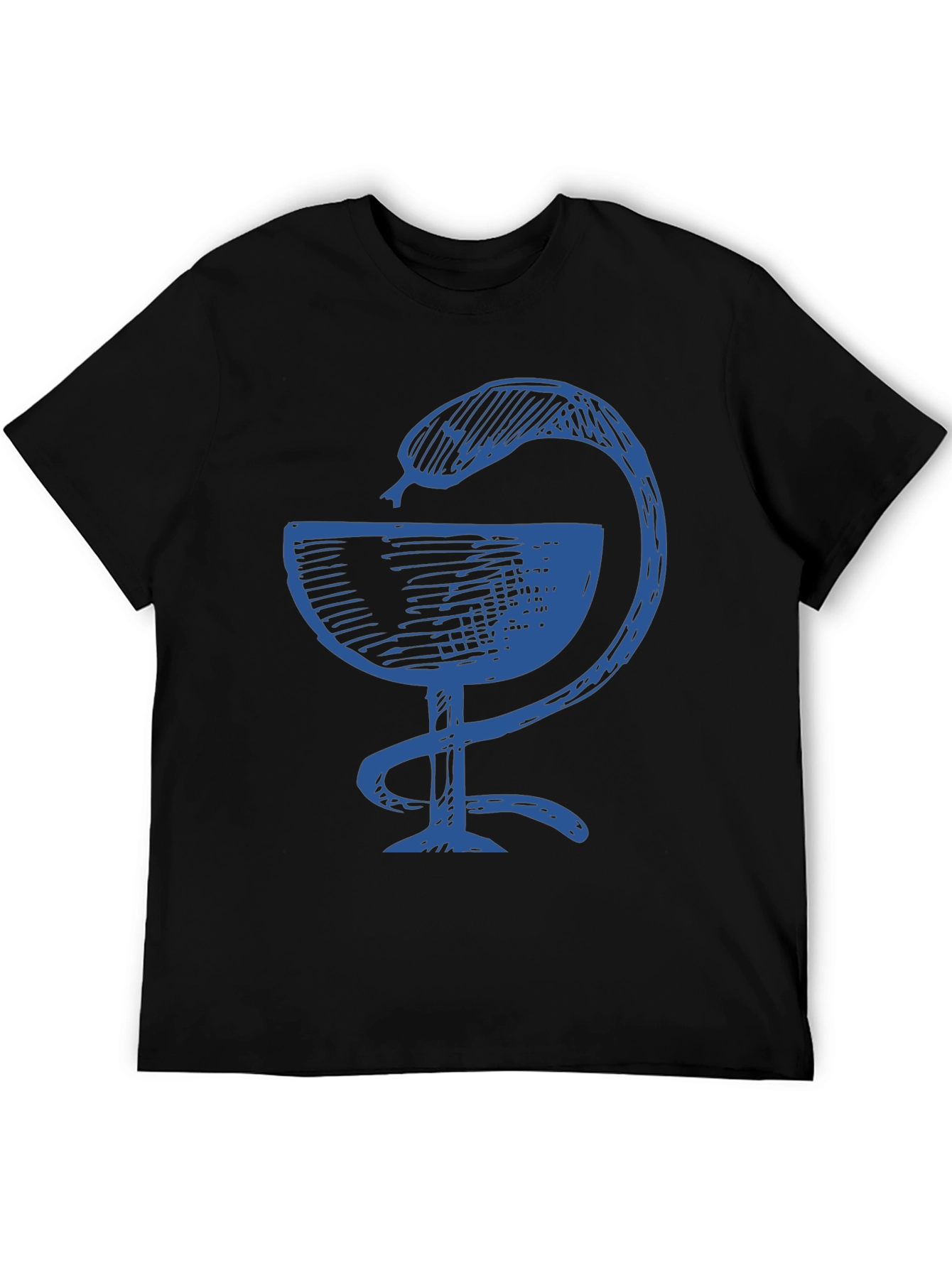 Black Tee with Bowl of Hygieia Symbol