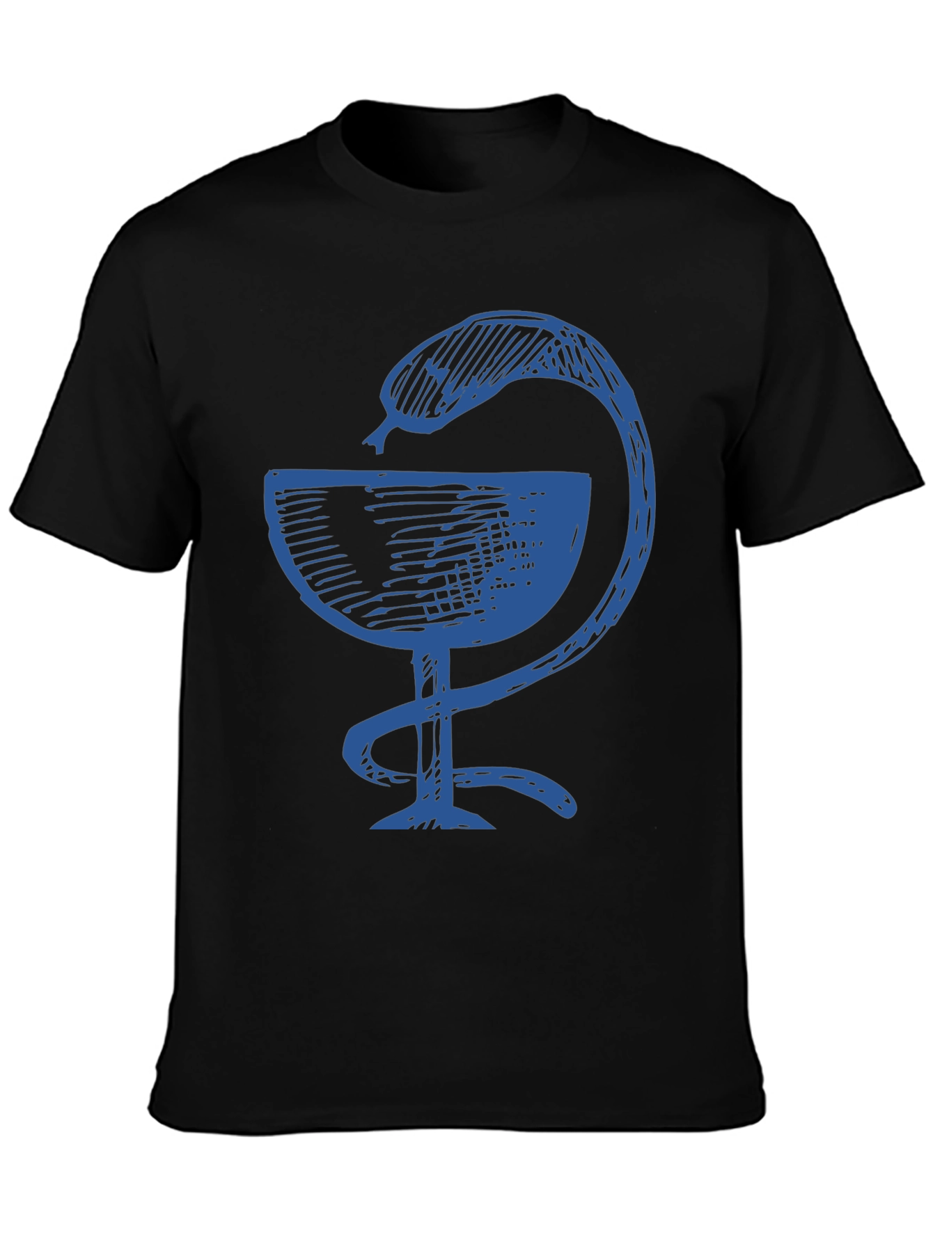 Black Tee with Bowl of Hygieia Symbol