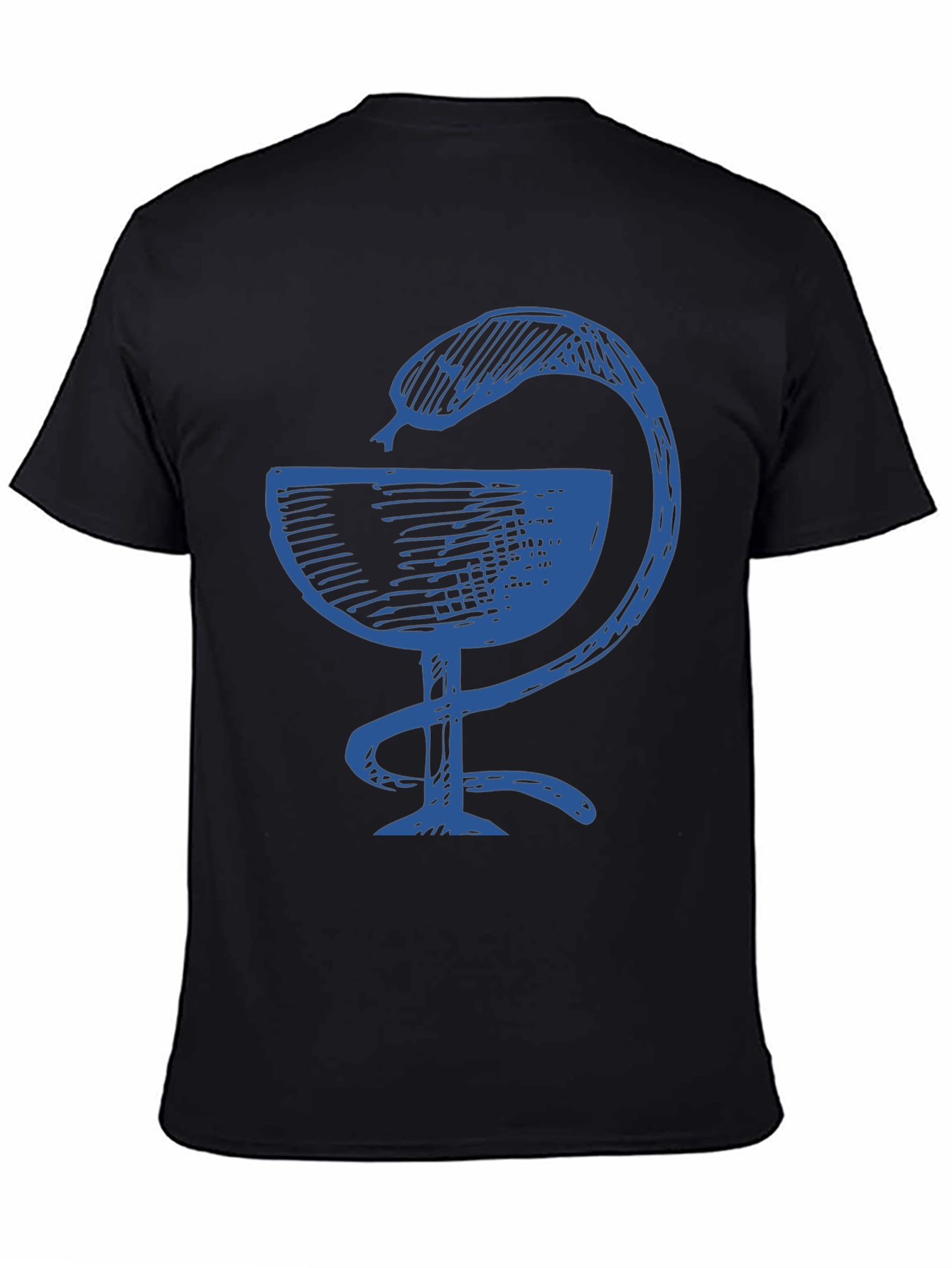Black Tee with Bowl of Hygieia Symbol