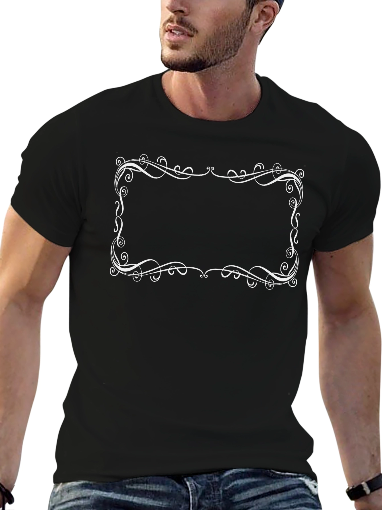 Elegant Frame Black T-Shirt