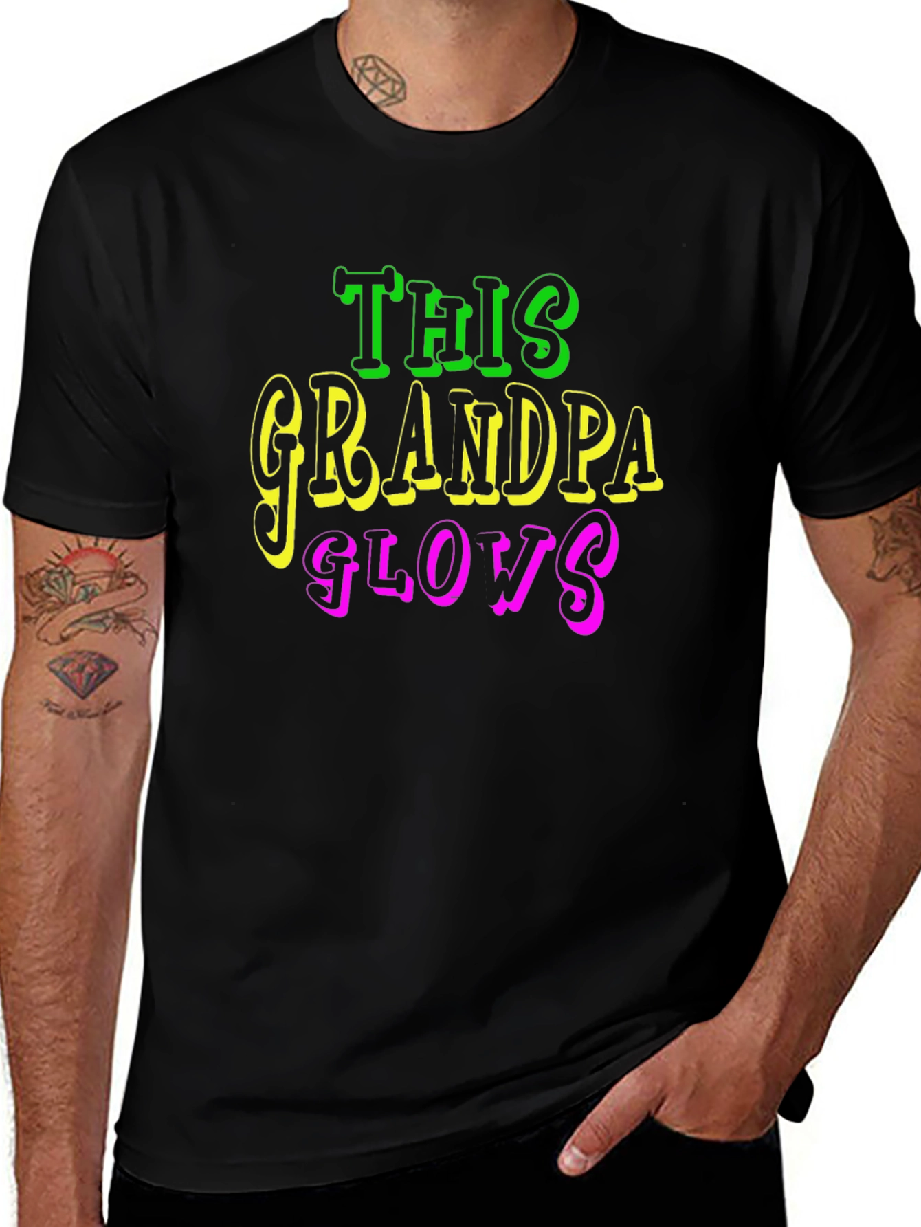 This Grandpa Glows Black T-Shirt