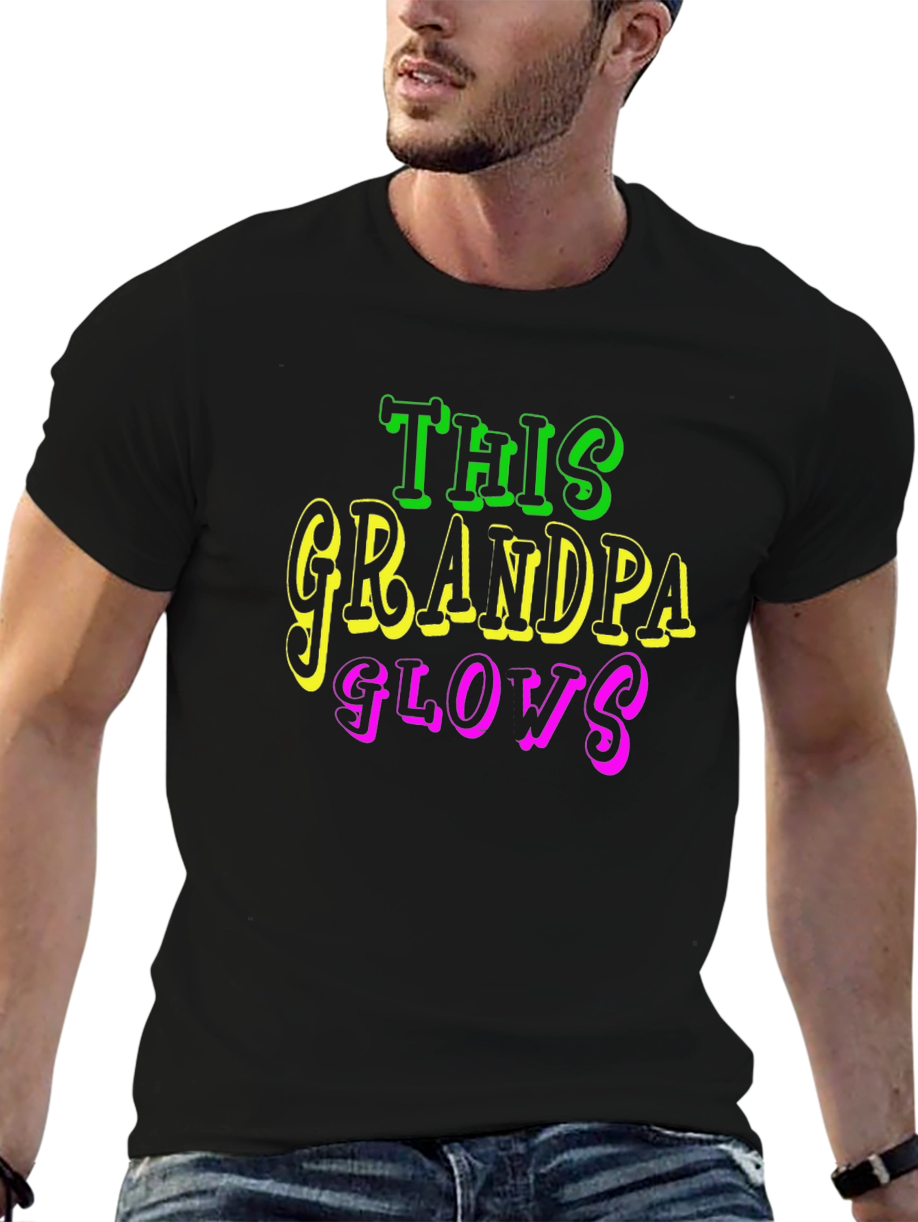 This Grandpa Glows Black T-Shirt