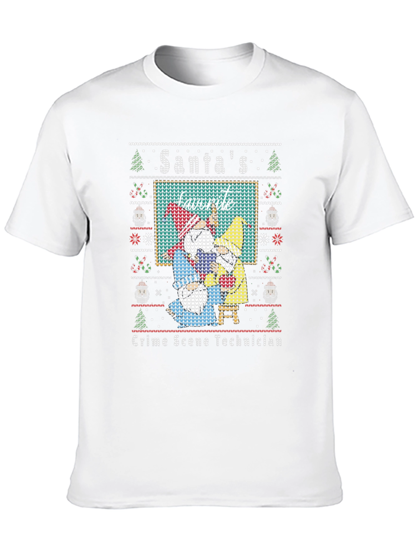 Santas Favorite Crime Scene Technician Ugly Christmas T-Shirt