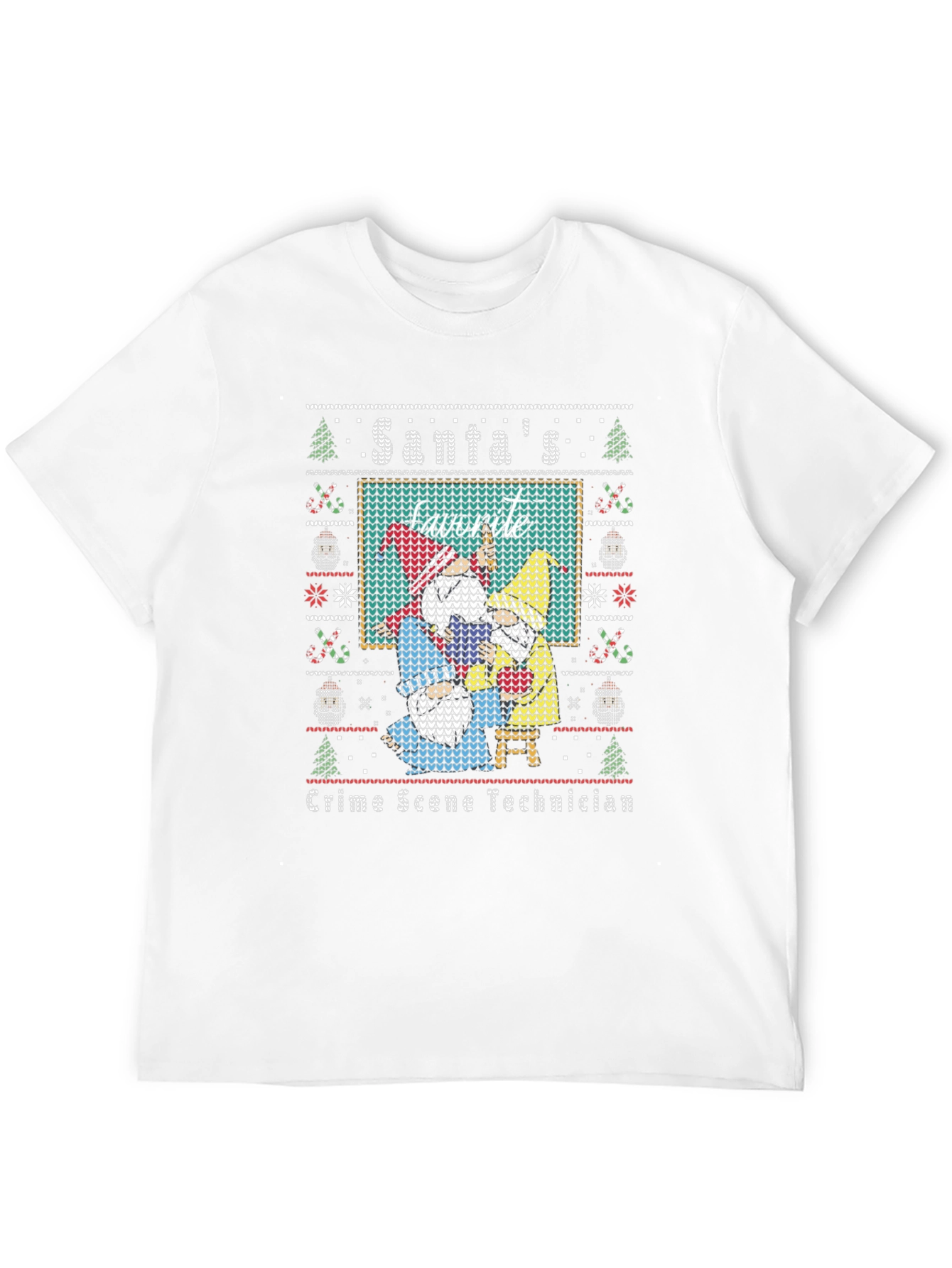 Santas Favorite Crime Scene Technician Ugly Christmas T-Shirt