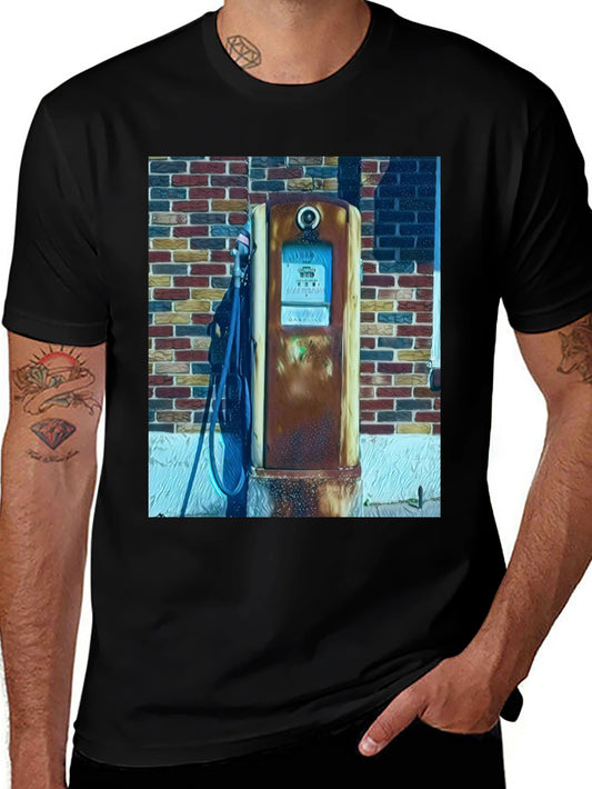 Vintage Gas Pump Graphic Tee - Classic Americana Style