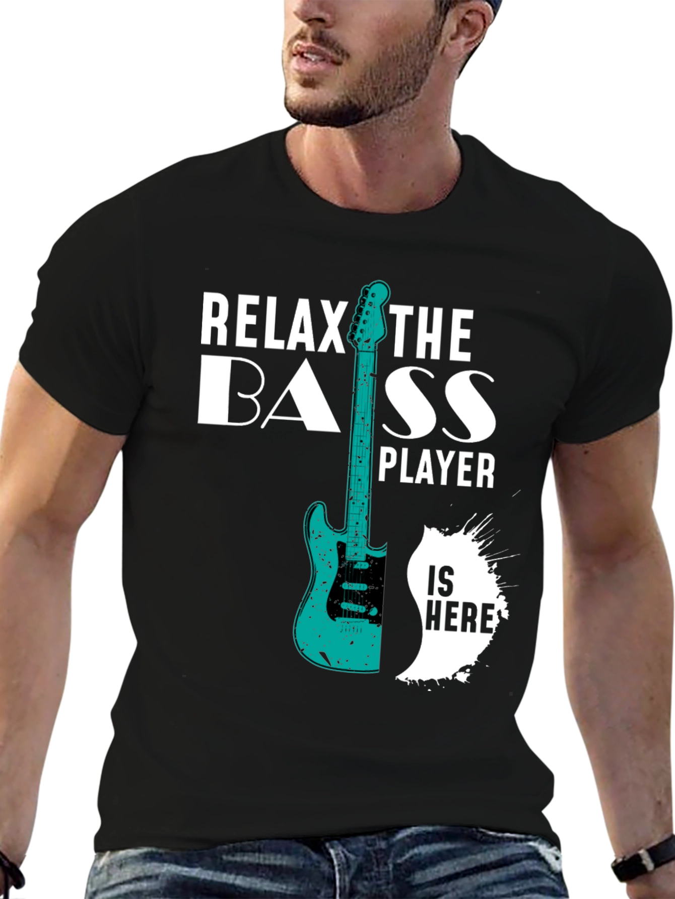 Relax the Bass Player T-Shirt - Black Graphic Tee