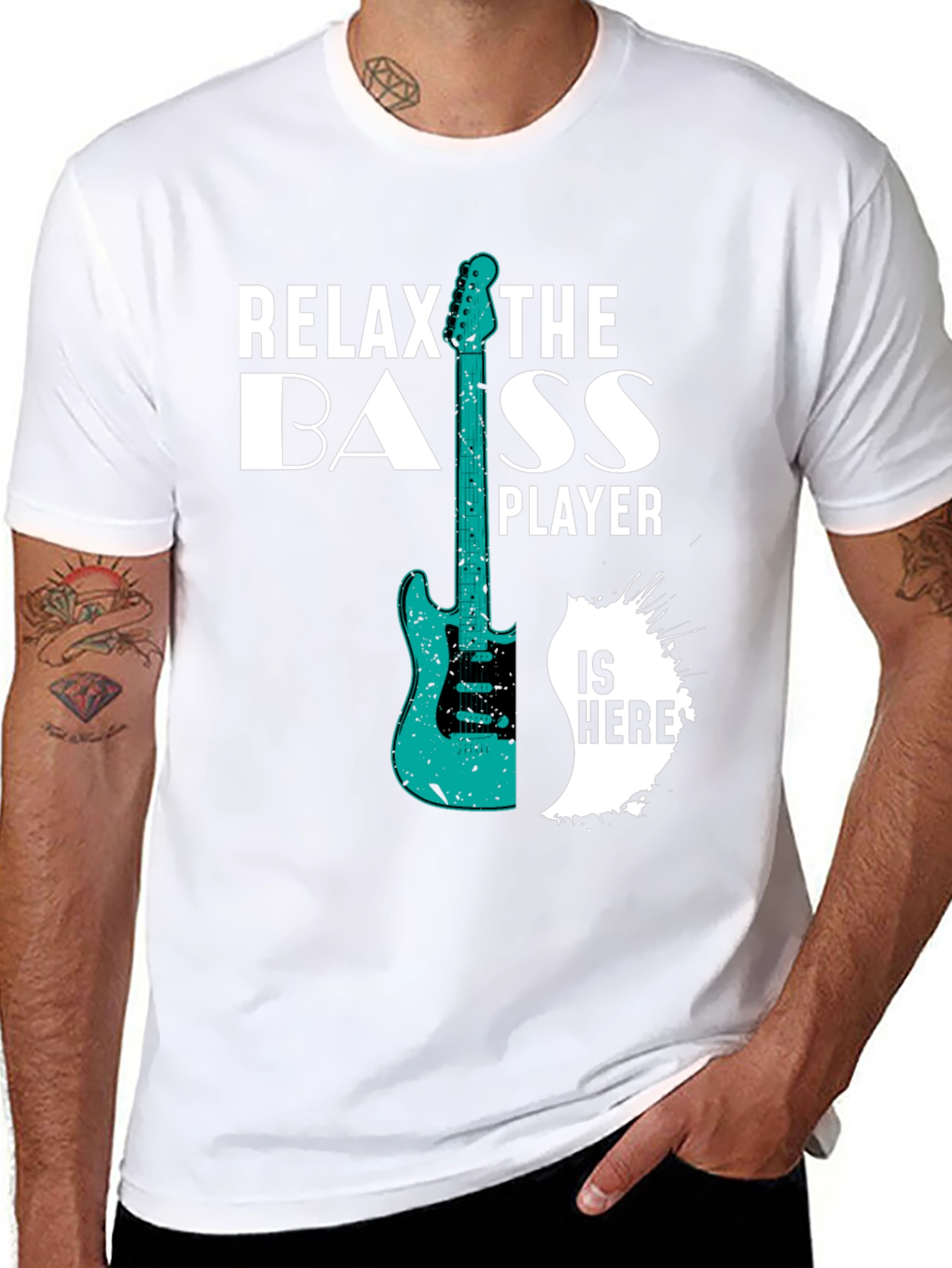 Relax the Bass Player T-Shirt - Black Graphic Tee