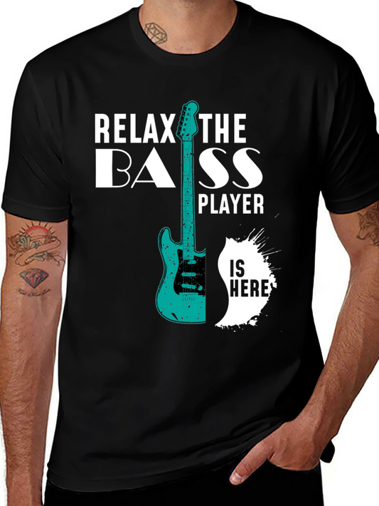 Relax the Bass Player T-Shirt - Black Graphic Tee