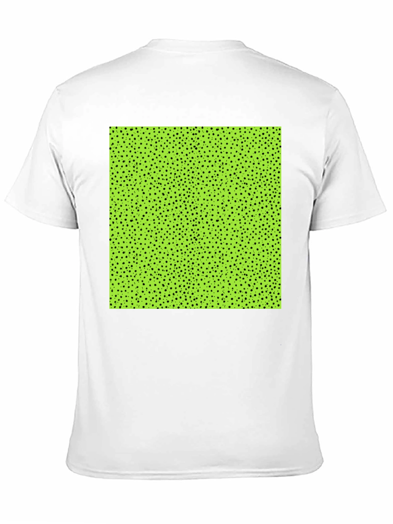 Modern Black Tee with Geometric Green Square Design