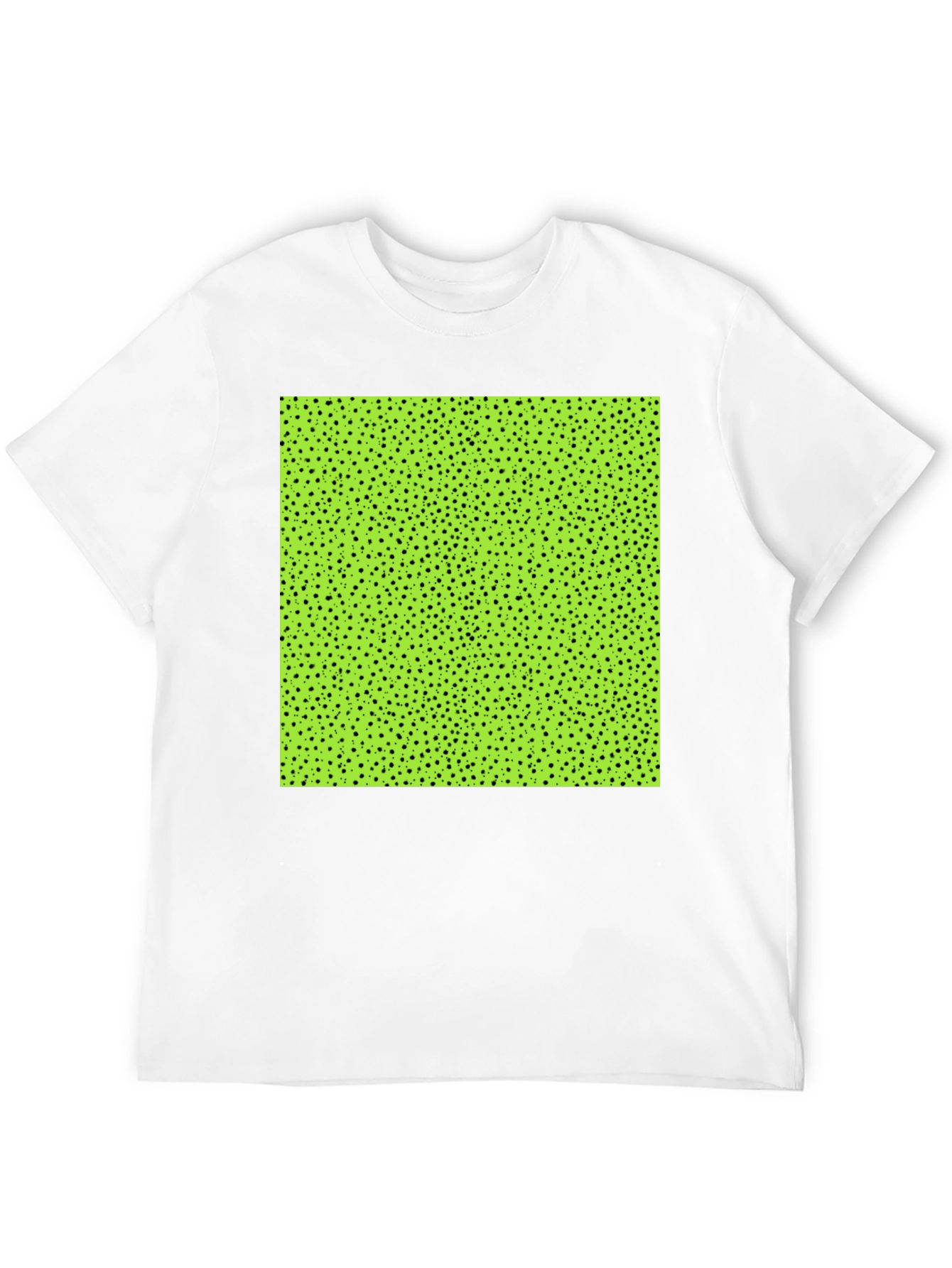 Modern Black Tee with Geometric Green Square Design