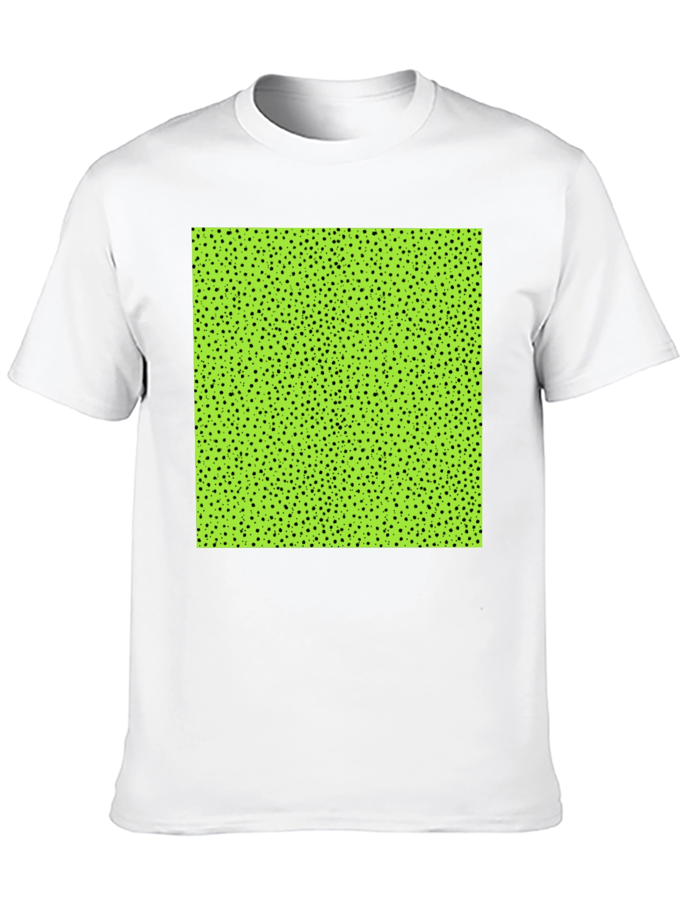 Modern Black Tee with Geometric Green Square Design