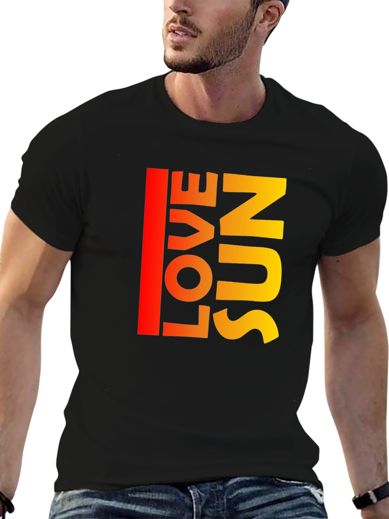 Love Sun Graphic Tee - Stylish Black Cotton T-Shirt