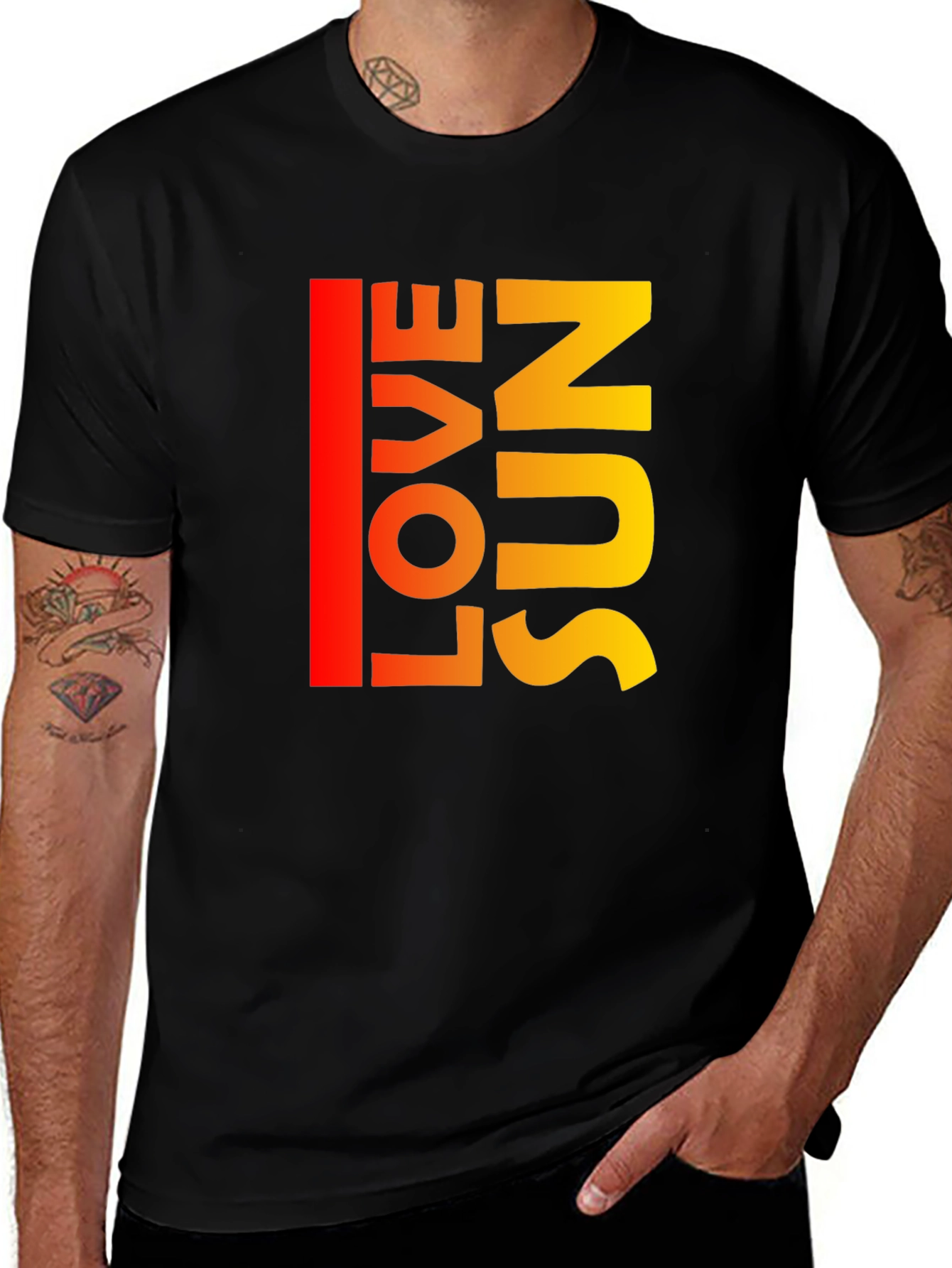 Love Sun Graphic Tee - Stylish Black Cotton T-Shirt